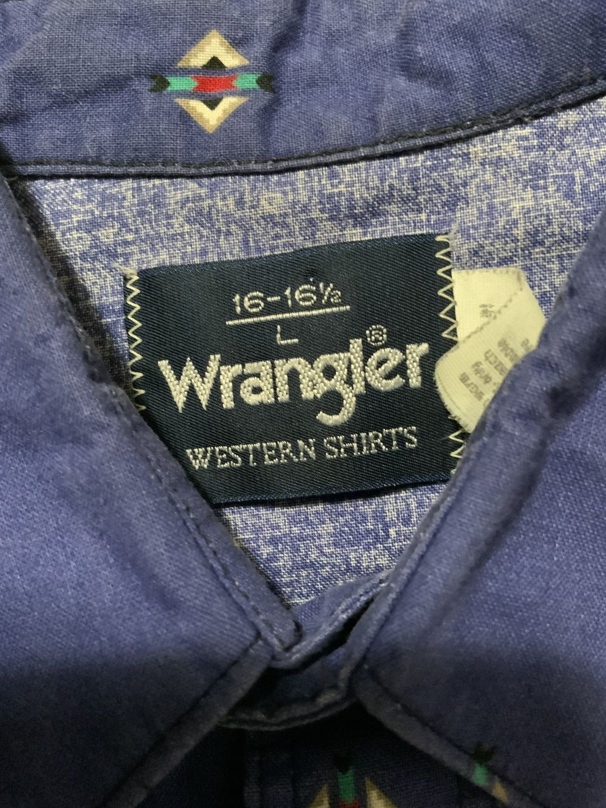 Vintage × Wrangler Wrangler Western Brushpopper Aztec Southwestern Rodeo Shirt Size US L / EU 52-54 / 3 - 5 Thumbnail