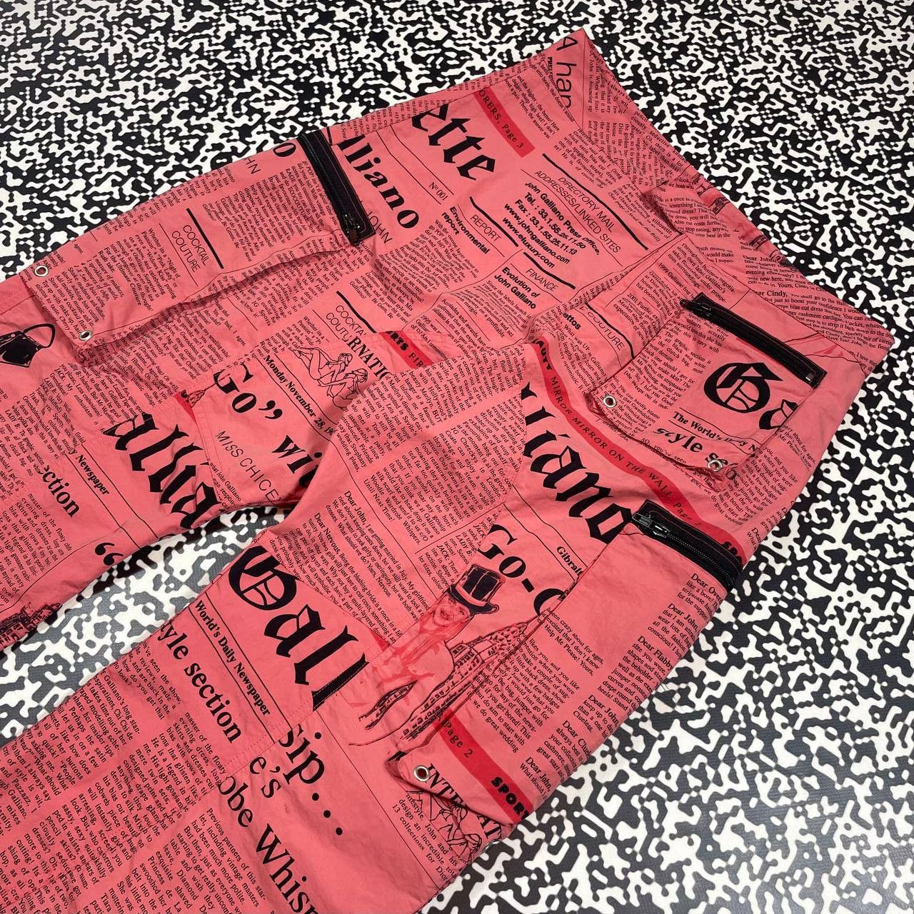Vintage Y2K John Galliano Gazette Cargo Pants Luxury Style