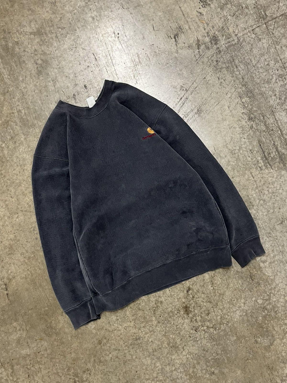 Carhartt Carhartt vintage faded black charcoal gray rugged wear crew Size US XL / EU 56 / 4 - 3 Thumbnail