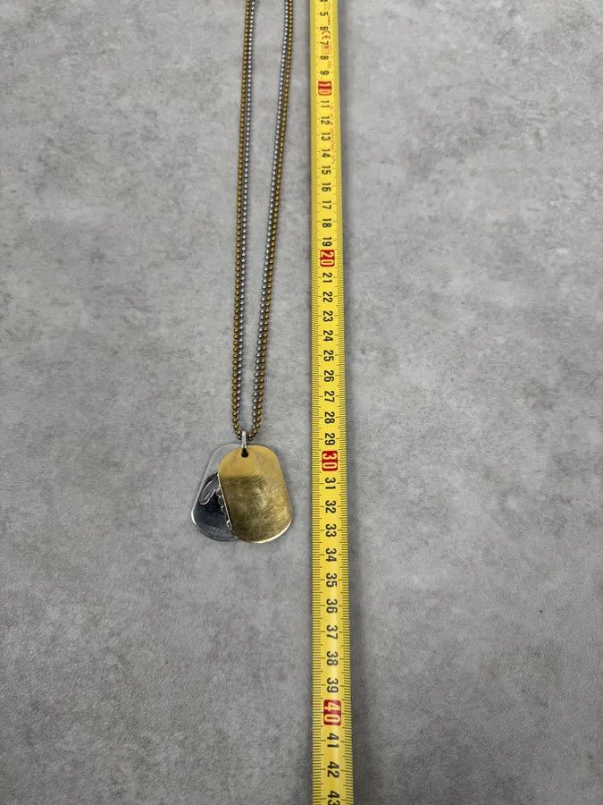 Dolce & Gabbana 2000s Dolce & Gabbana Golden & Silver Dog Tag Necklace Size ONE SIZE - 8 Thumbnail