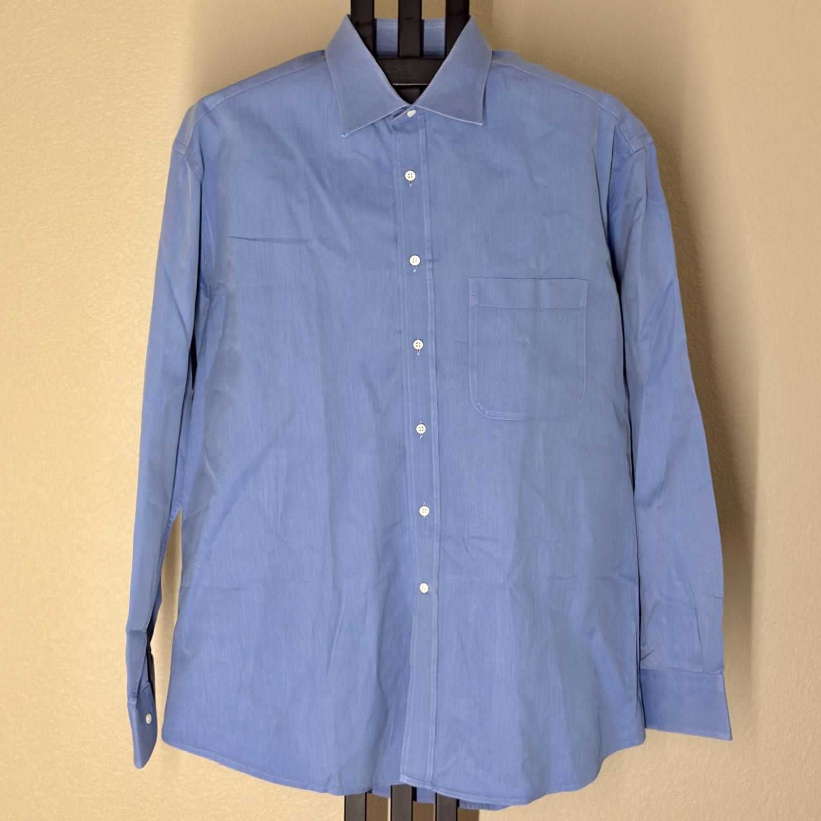 Ermenegildo Zegna Ermenegildo Zegna Light Blue Dress Shirt Long Sleeve 18 / 40 Size 48R - 1 Thumbnail