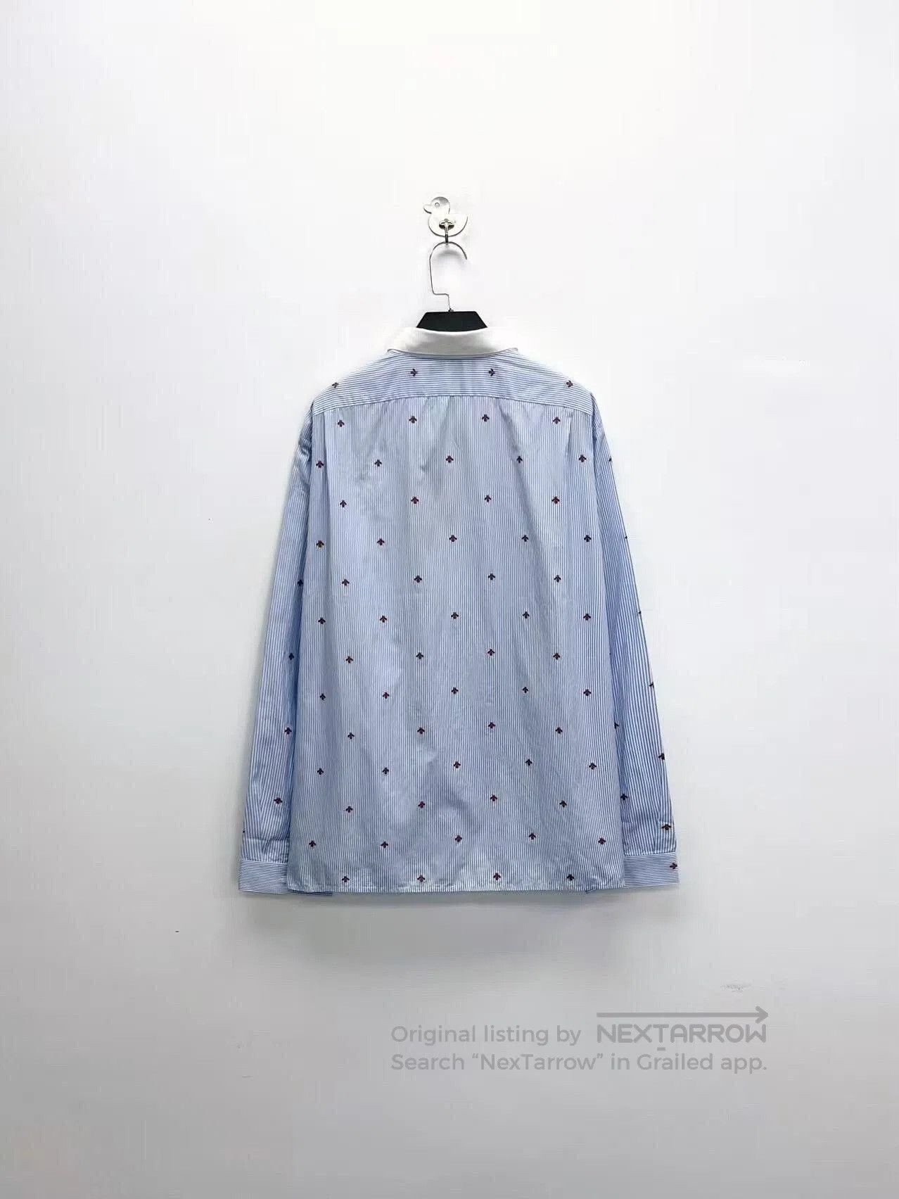 Gucci gucci blue striped embroidered bee shirt. Size US L / EU 52-54 / 3 - 2 Thumbnail
