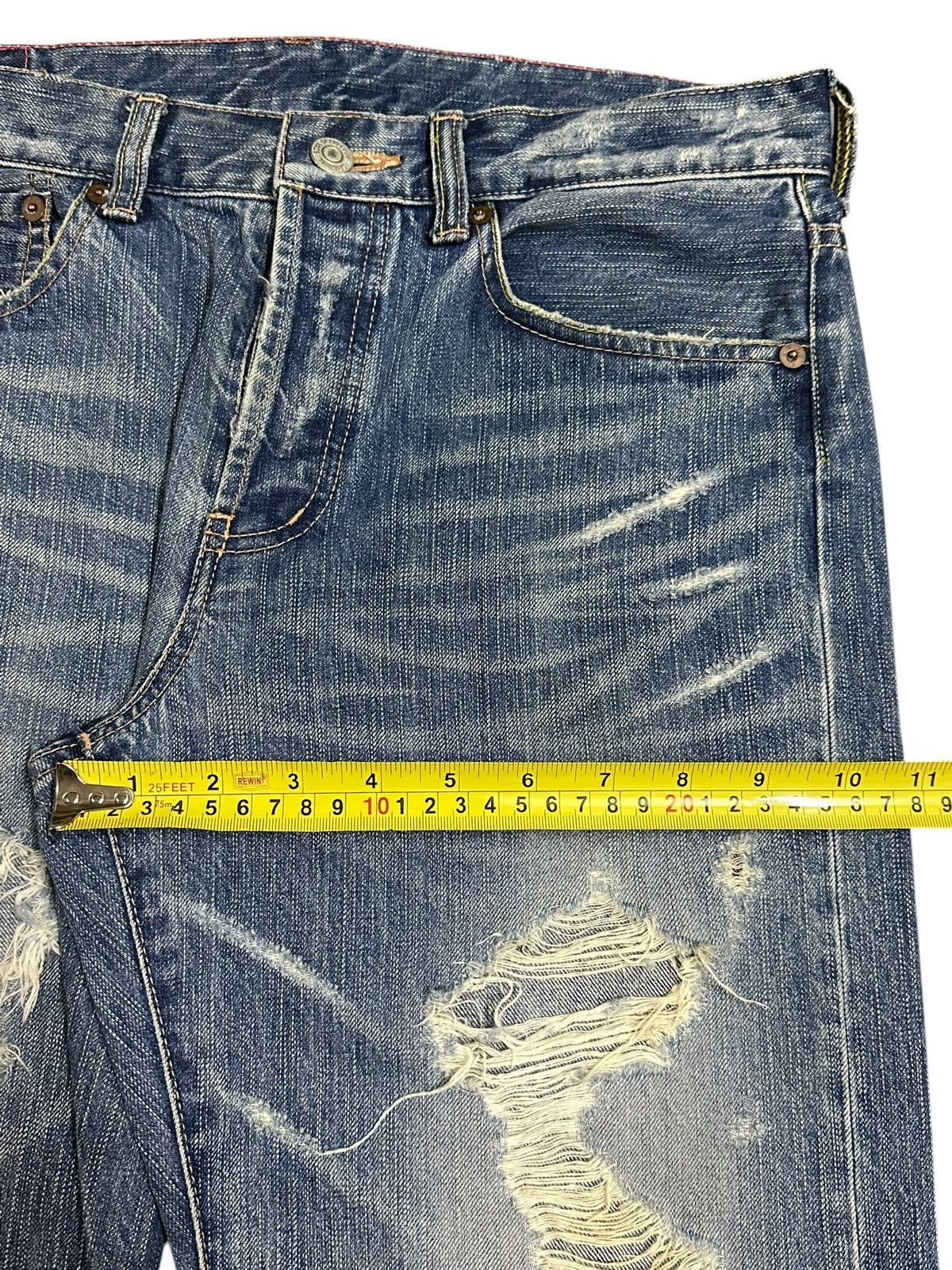 If Six Was Nine Vintage Japanese Brand Distressed Destroyer Faded Wash Jeans Size US 31 - 15 Thumbnail