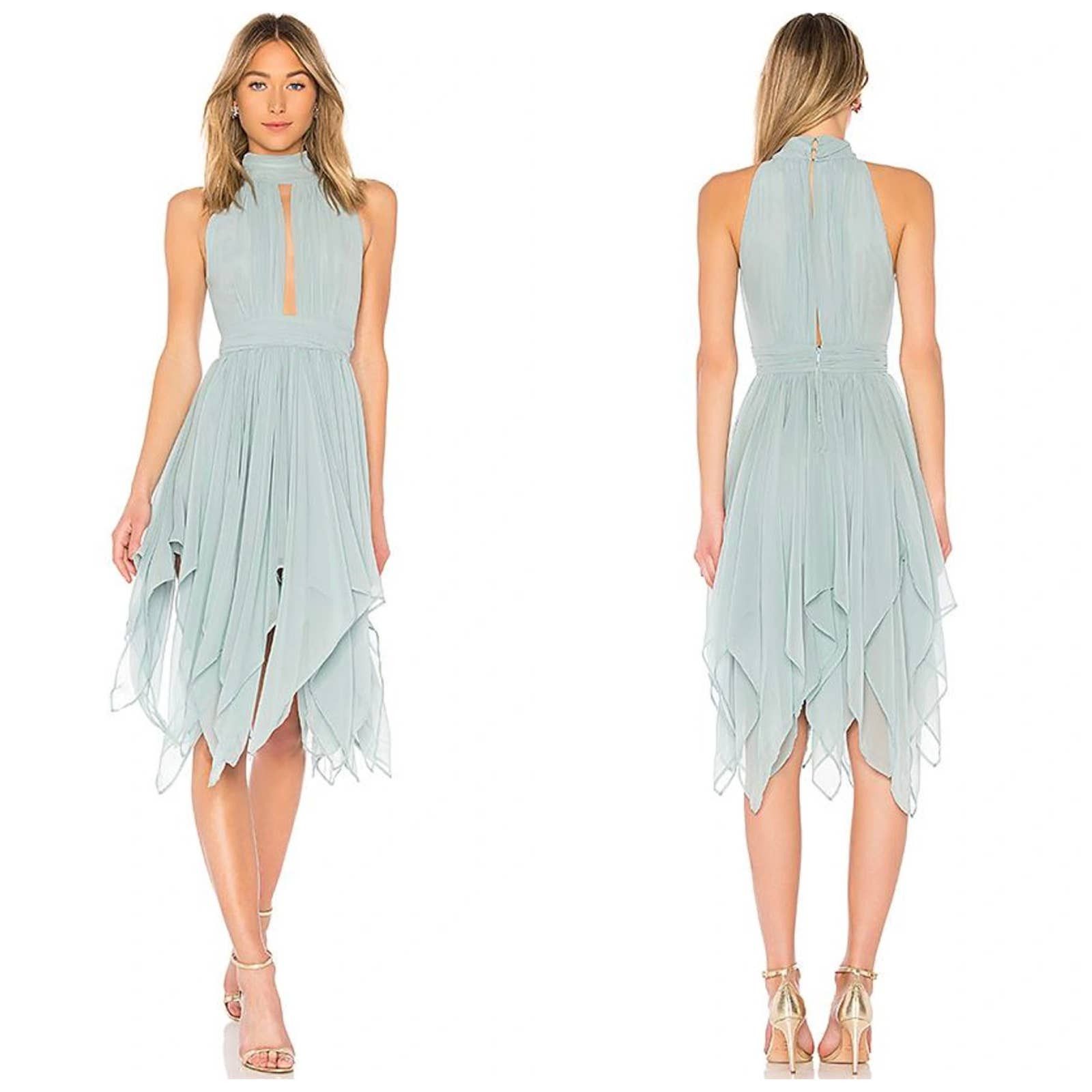 image of New Michael Costello X Revolve Andrea Dress Seafoam in Blue, Women's (Size Small)