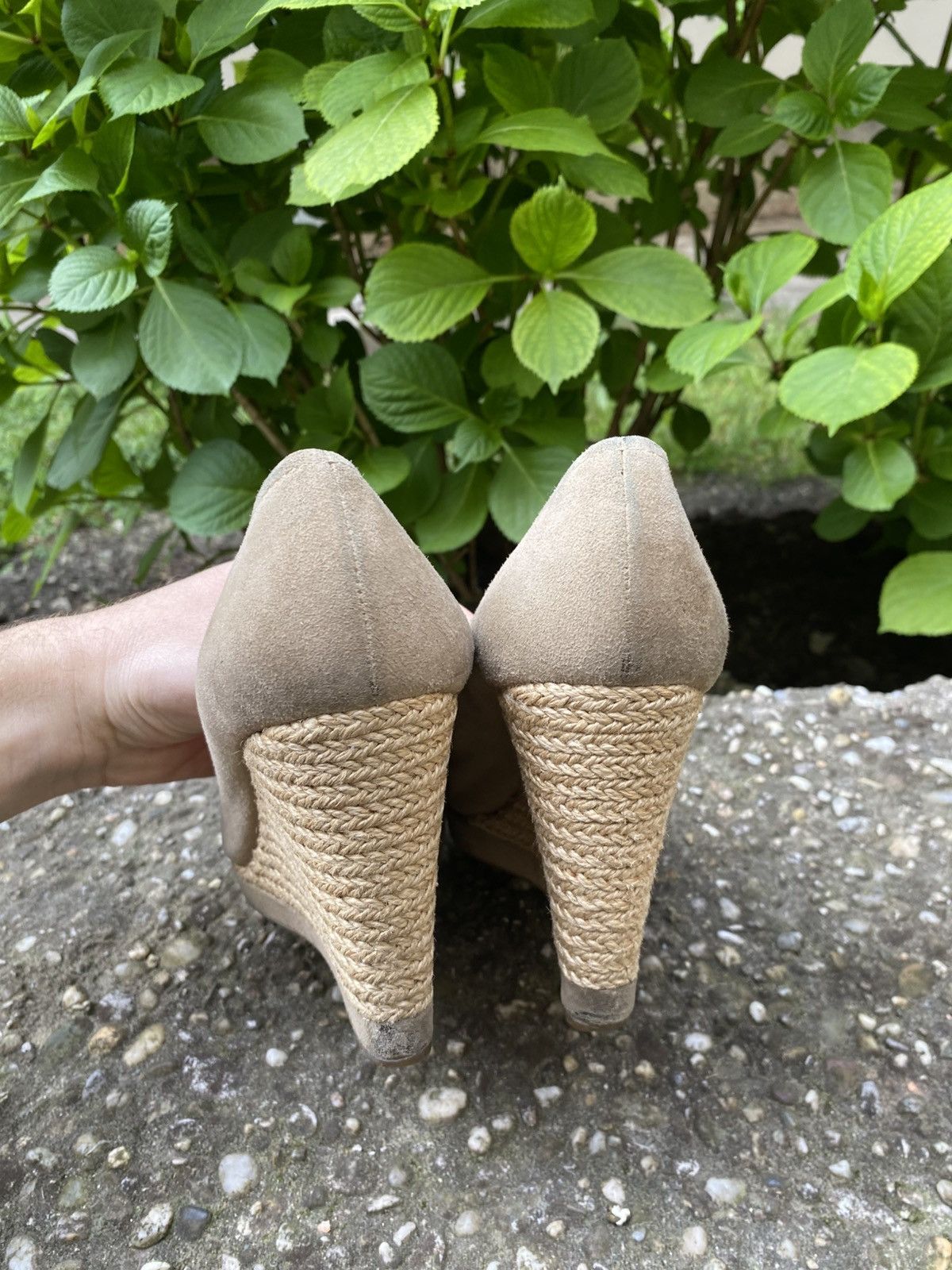 Prada Vintage Prada beige Suede Espadrille Wedge Sandals Size US 7.5 / IT 37.5 - 6 Thumbnail