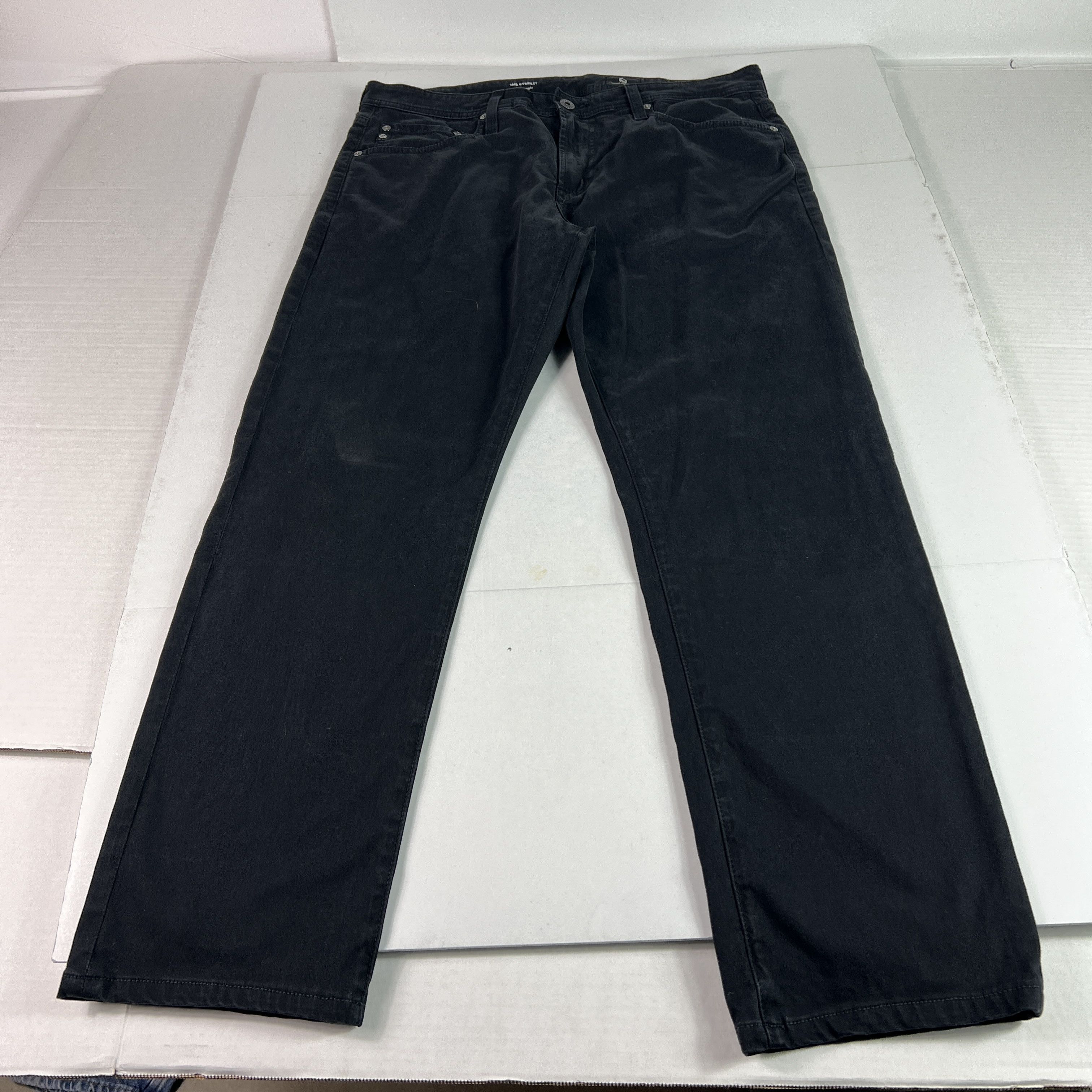 AG Adriano Goldschmied Adriano Goldschmied Everett Slim Straight Black Chinos Size US 35 - 1 Thumbnail