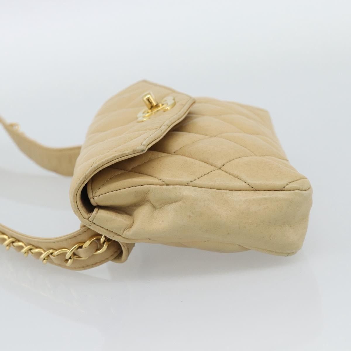 Chanel Chanel Matelasse Lambskin Leather Waist Bag Beige Size ONE SIZE - 4 Thumbnail