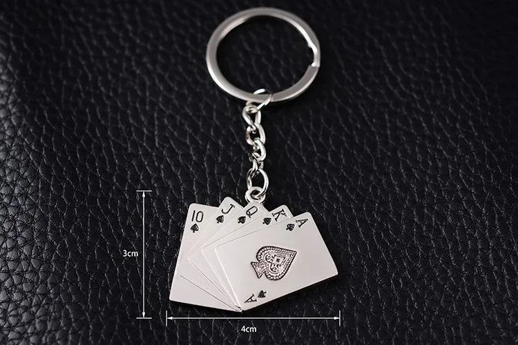 Jewelry Creative Poker Metal Key Chains Size ONE SIZE - 4 Thumbnail