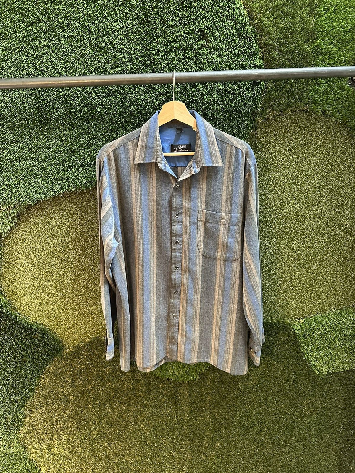 Sears × Vintage Vintage 1980s Sears Westminster Striped Shirt Large Size US L / EU 52-54 / 3 - 1 Thumbnail
