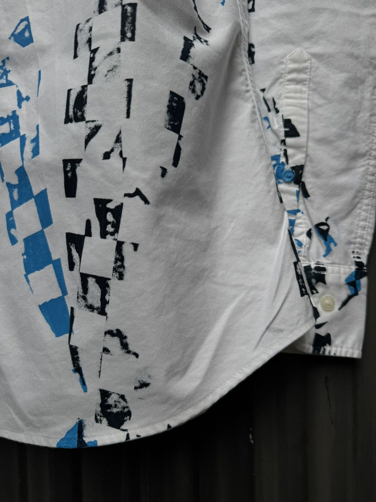 Vintage Hand Printed Check Shirt — Blue & Black Size US S / EU 44-46 / 1 - 5 Thumbnail
