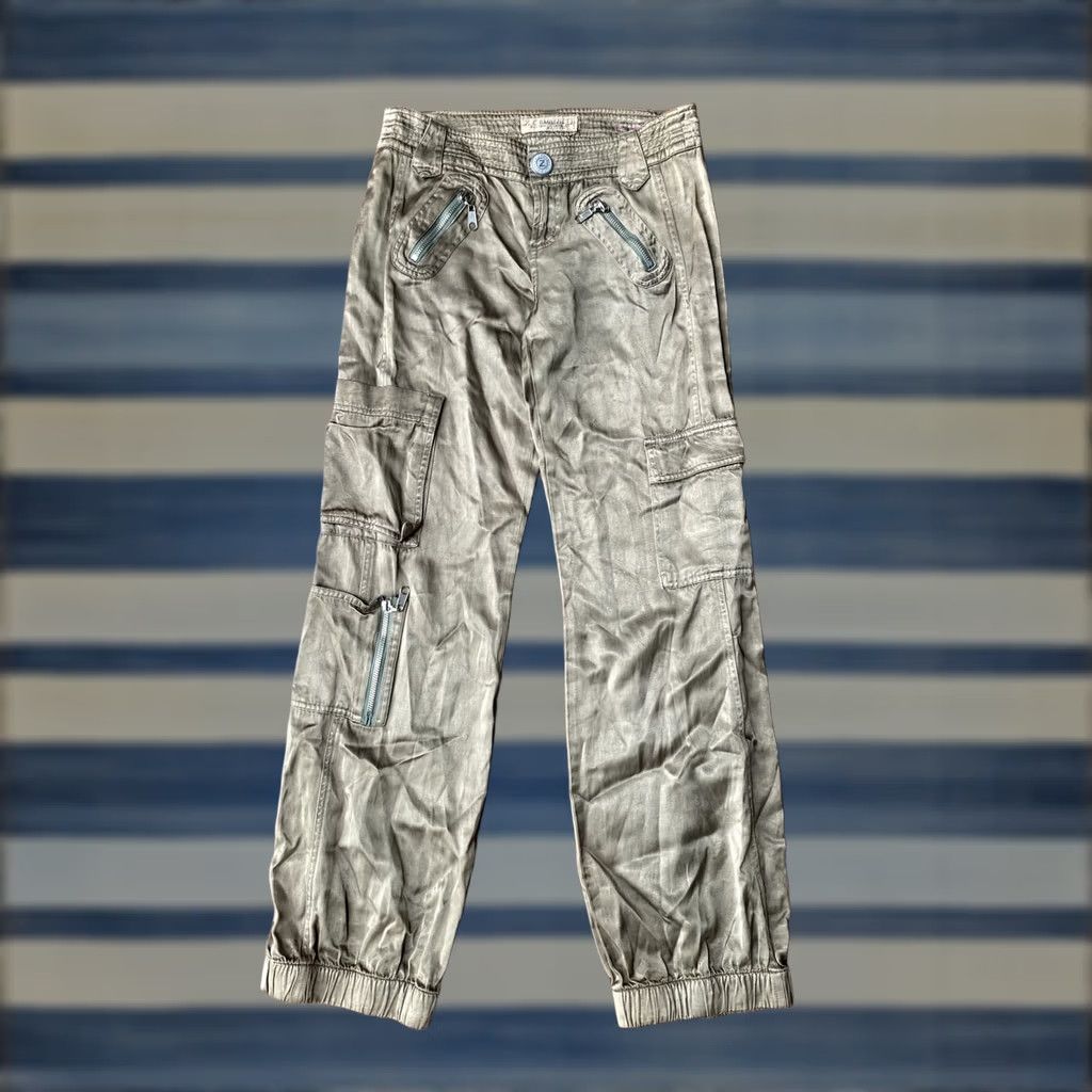 Olive VINTAGE Z. CAVARICCI Cargo Joggers Satin Olive Green Pants Womens Size 1 Size 25" / US 0 / IT 36 - 1 Thumbnail