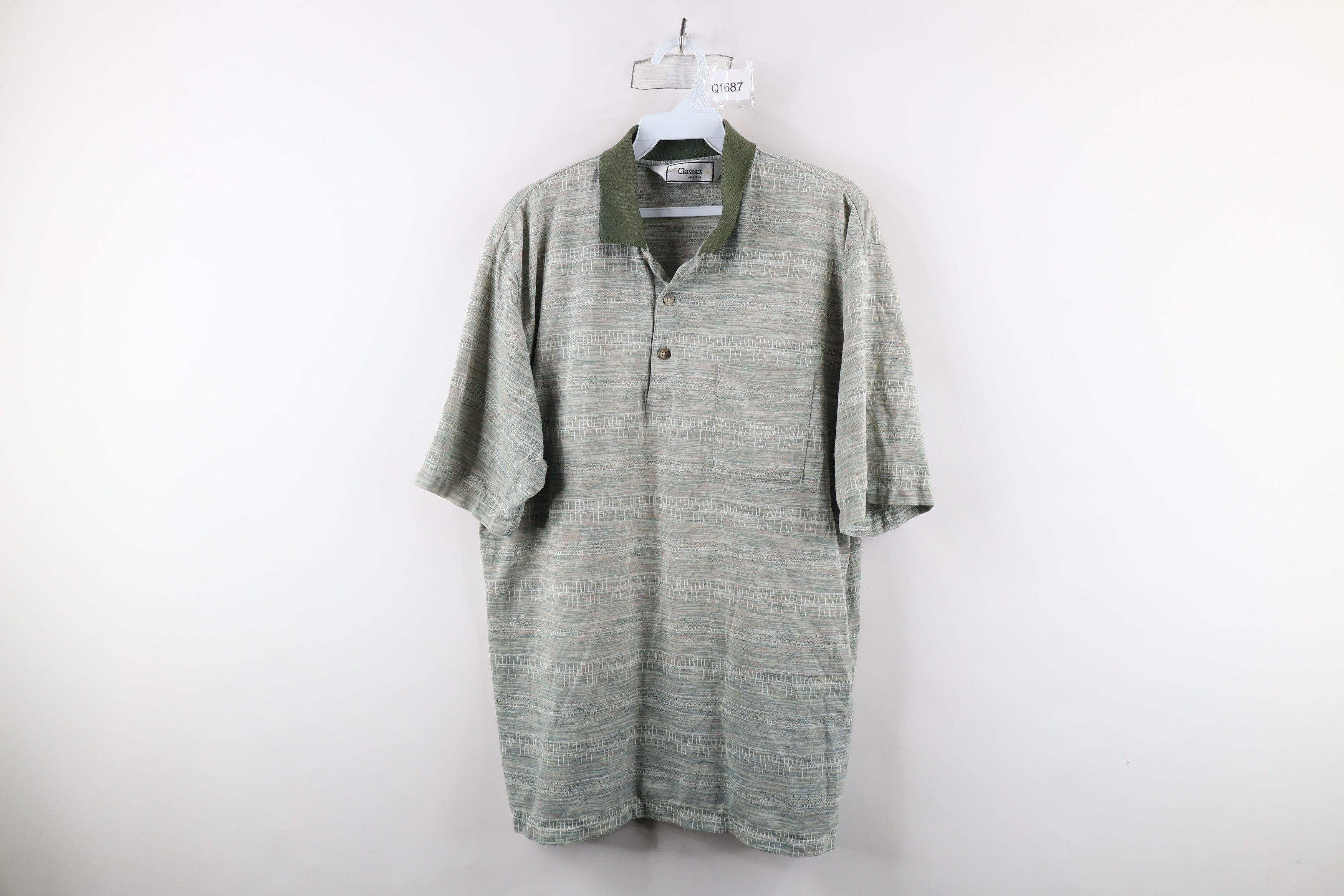 Vintage Vintage 90s Streetwear Striped Knit Collared Golf Polo Shirt Size US L / EU 52-54 / 3 - 1 Thumbnail