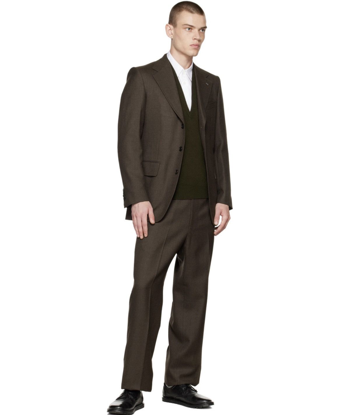 HUSBANDS Notched Lapel Wool Suit Jacket Size 38R - 2 Thumbnail