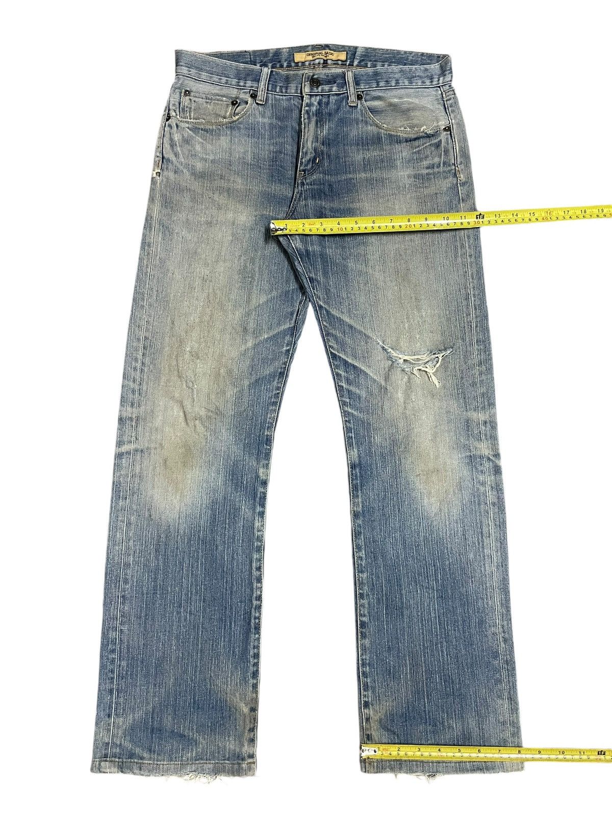 Jun Takahashi Japanese Denim Uniqlo Yellowish Blue FadeWash Straight Jeans Size US 32 / EU 48 - 13 Thumbnail