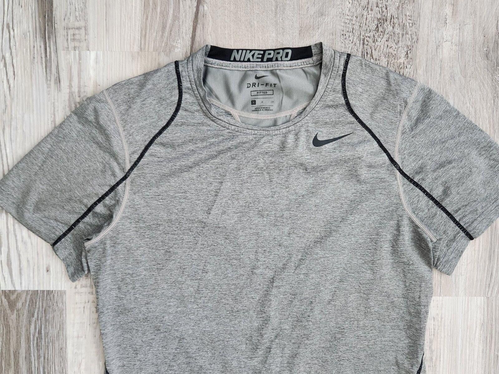 Nike Nike Pro Fitted Shirt Mens Small Grey Short Sleeve Athletic Size US S / EU 44-46 / 1 - 3 Thumbnail