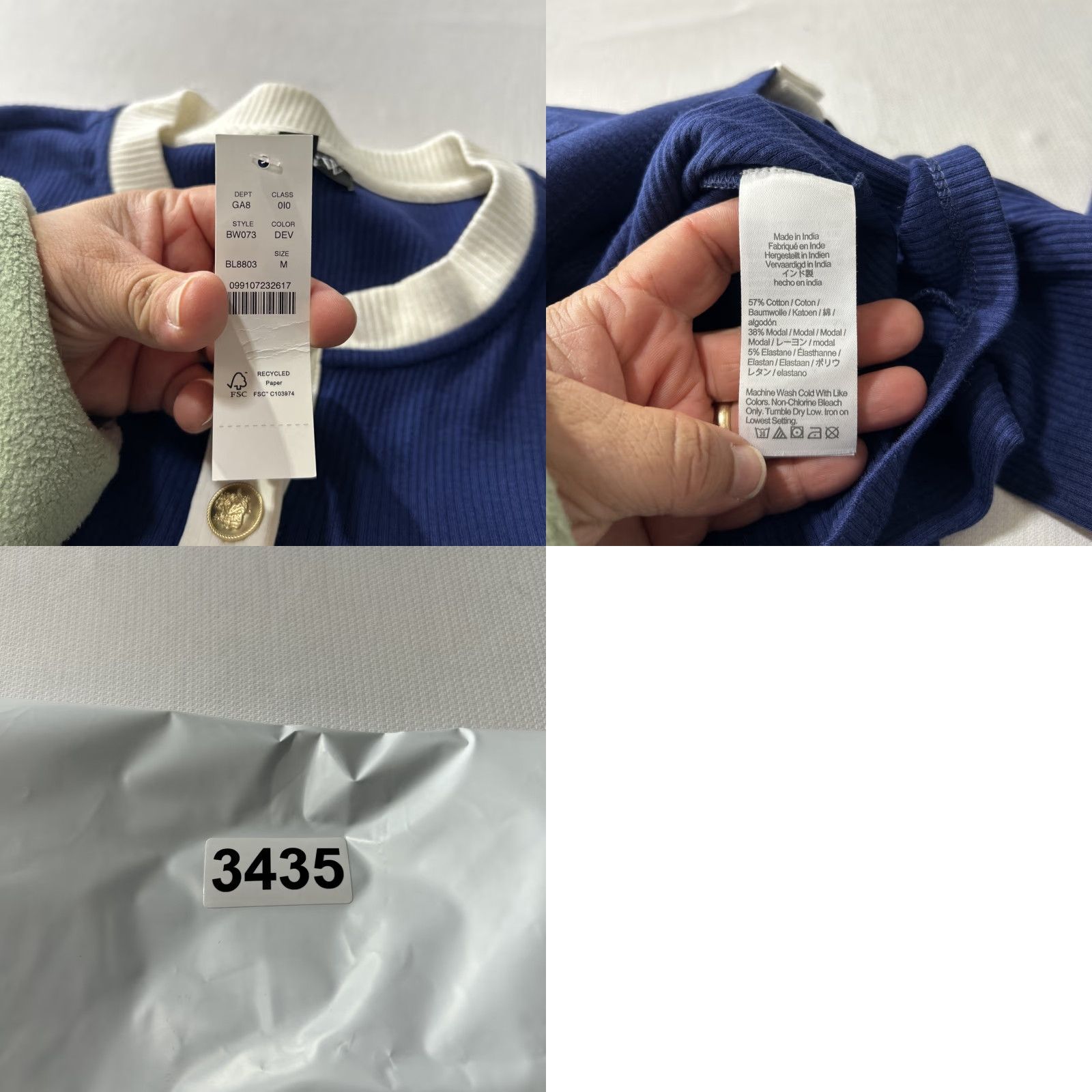 J.Crew J.CREW Cardigan Stripe Gold Crest Button Rib Knit Blue M Women Regular Pockets Lightweight Vintage No Size M / US 6-8 / IT 42-44 - 8 Thumbnail