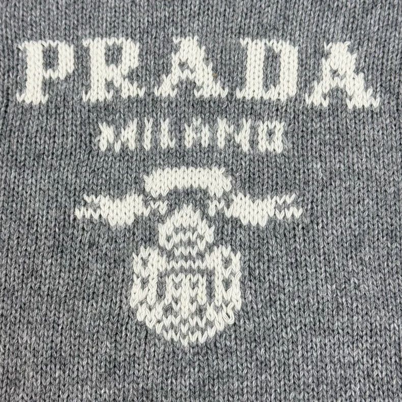 Prada Prada Size 38 Gray letter embroidered cashmere sweater 25 Size US XS / EU 42 / 0 - 8 Thumbnail
