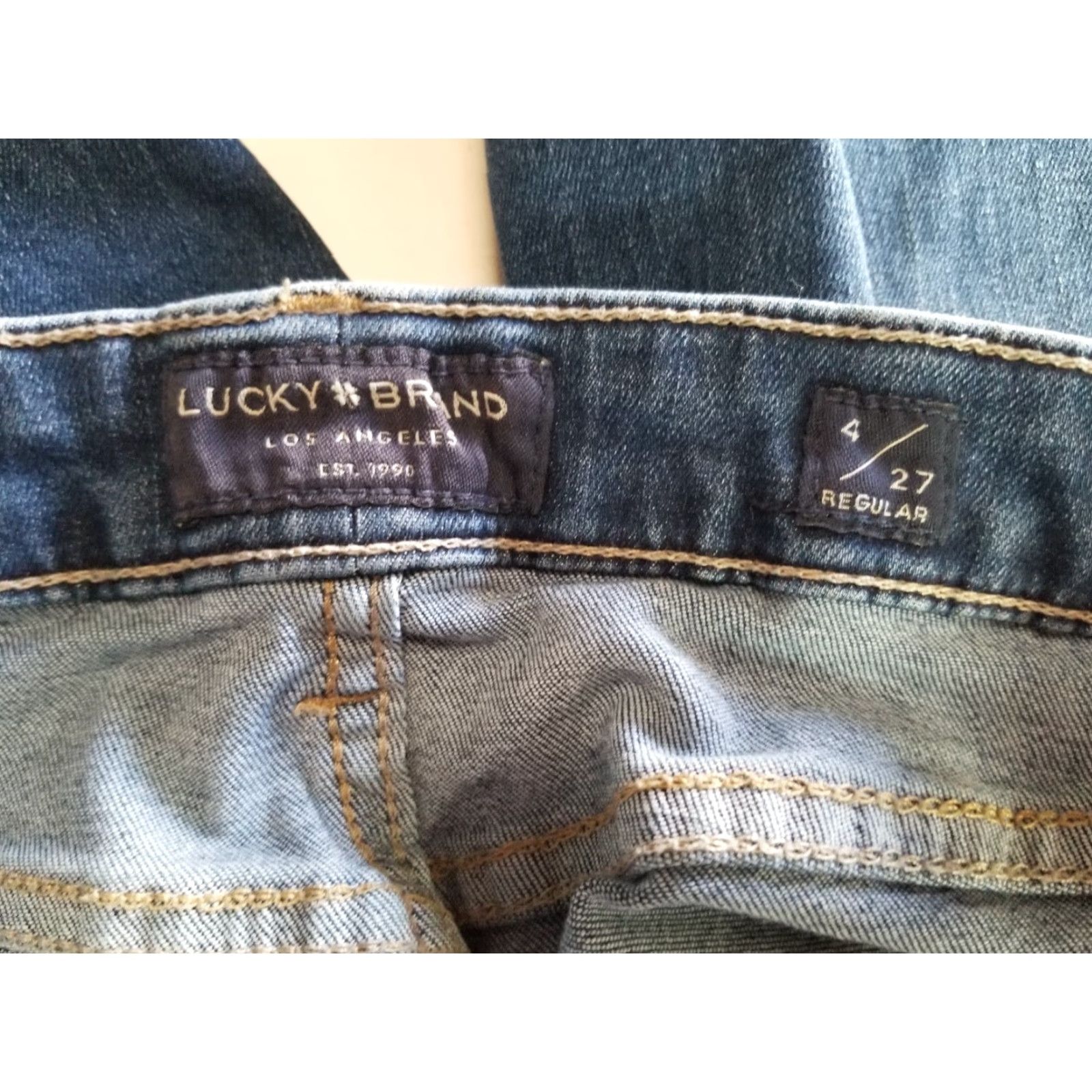 Lucky Brand Lucky Brand Jeans Skinny Womens Size 4 27 Inseam 28 Blue Cotton Polyester Elastane 5-Pocket Denim Mid Rise Slim Fit Modern Lolita Skinny Size 27" / US 4 / IT 40 - 7 Thumbnail
