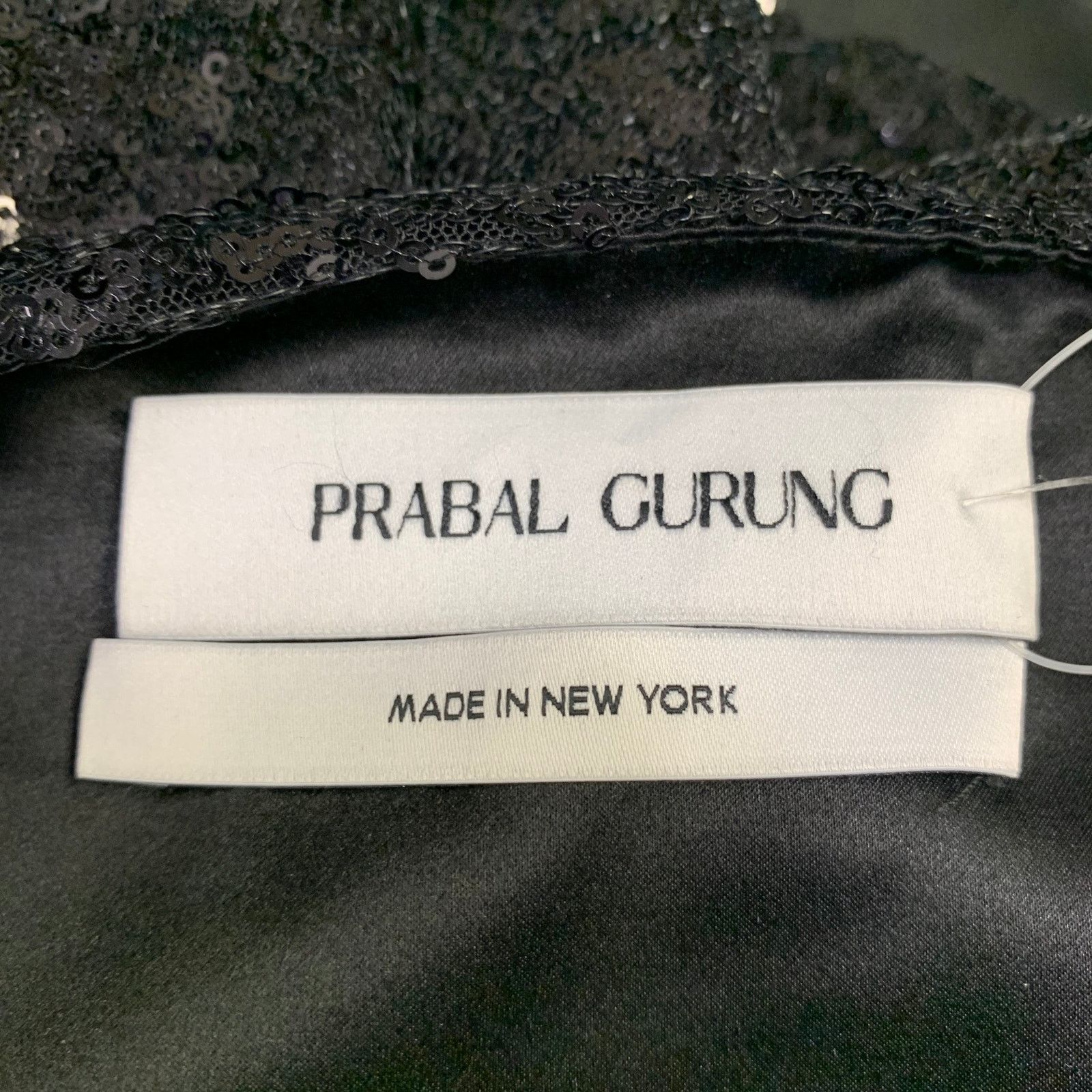 Prabal Gurung Size 0 Black Polyester Sequined Draped Dress Top Size XS / US 0-2 / IT 36-38 - 5 Thumbnail