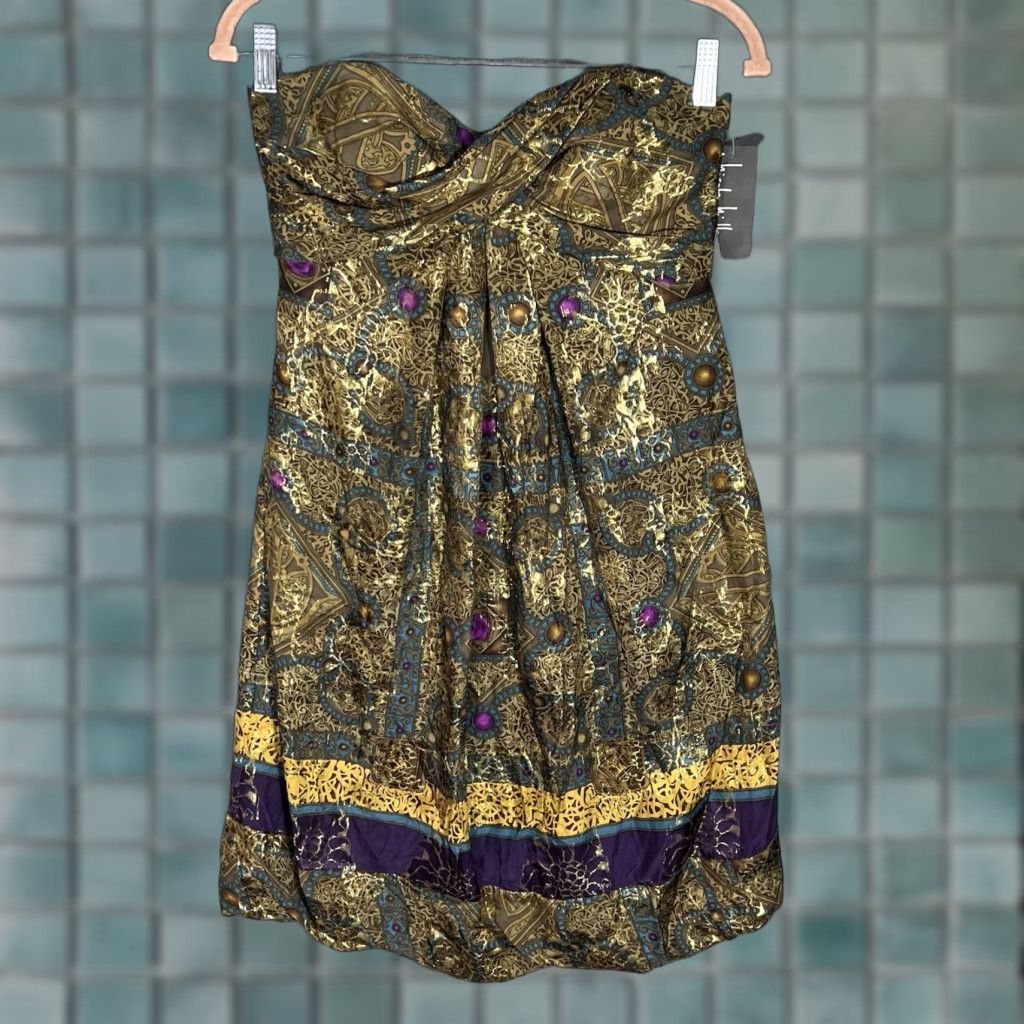 green emerald velvet dress Nicole Miller 70's Heritage Silk Dress Olive Green Size 0 SKU 000077 –  Designers On A Dime main image 1