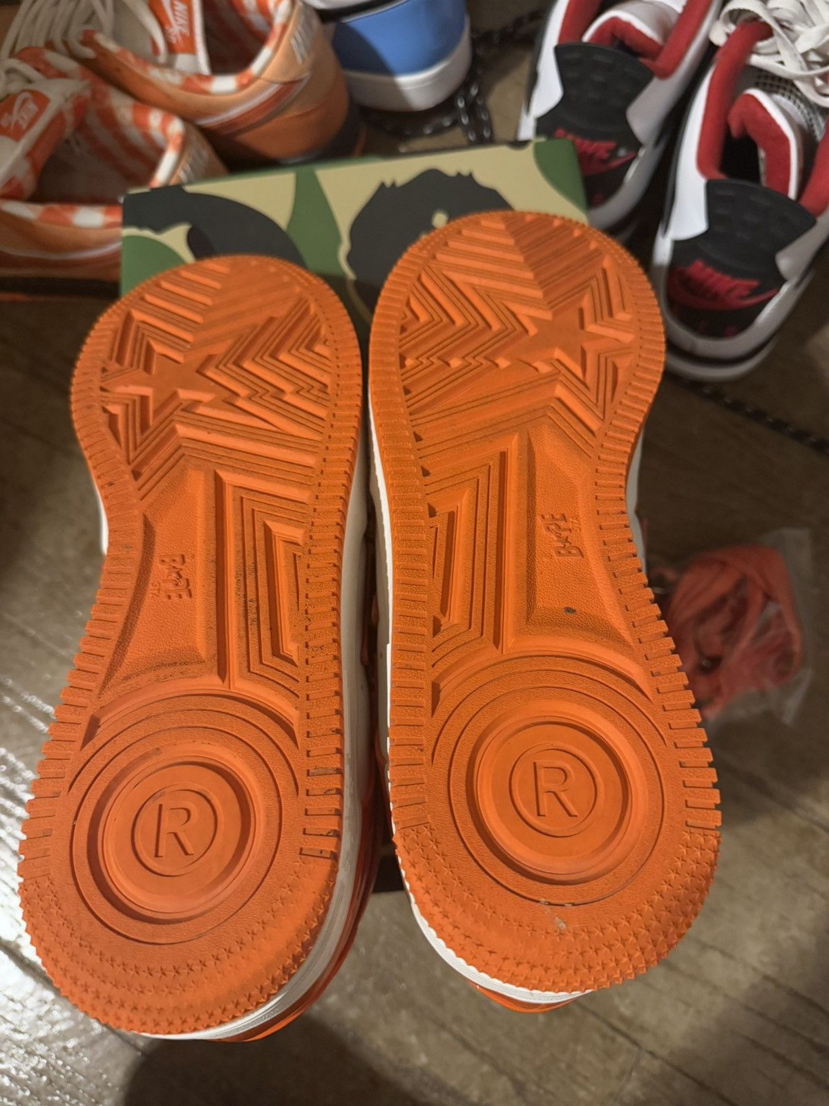 Bape 2021 patent leather orange bapesta Size US 12 / EU 45 - 5 Thumbnail