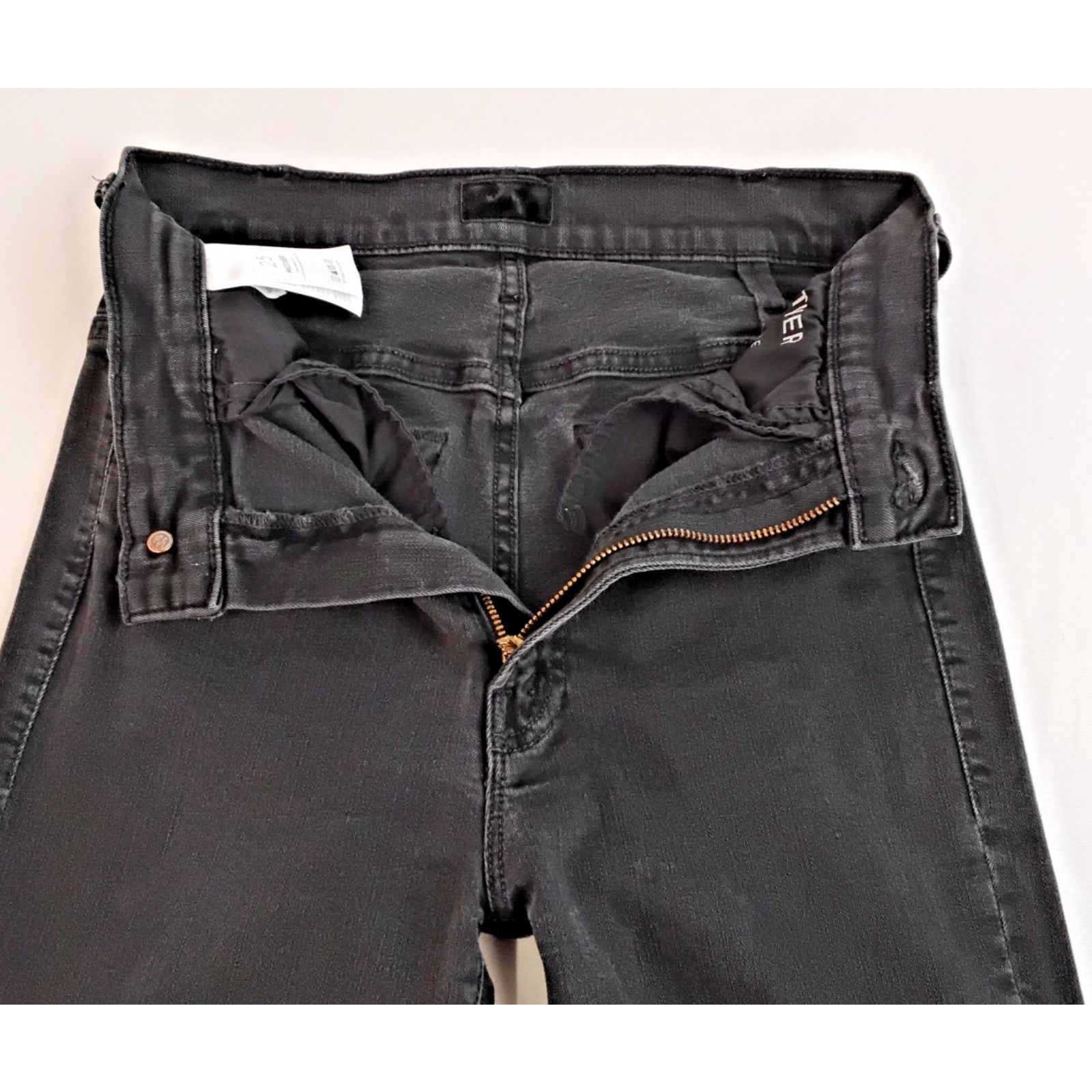 MOTHER Mother The Hustler Ankle Fray Jeans Women's 25x25 Black Wash Size 25" / US 0 / IT 36 - 6 Thumbnail
