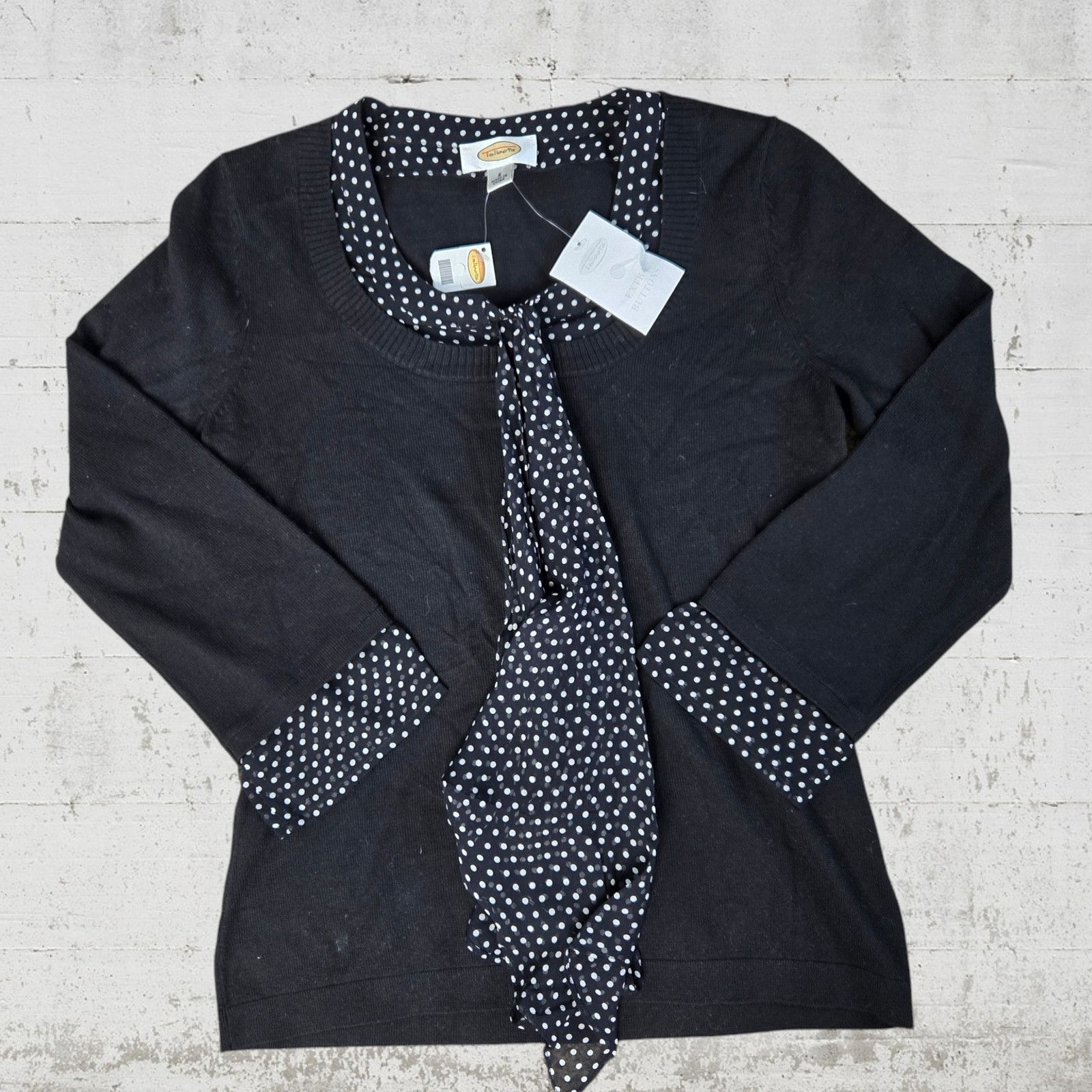 Vintage 90s Talbots Black Polka Dot Silk Blend Blouse Size Small Size S / US 4 / IT 40 - 9 Thumbnail