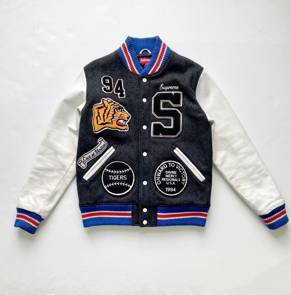 Supreme Bone Varsity Jacket | Grailed
