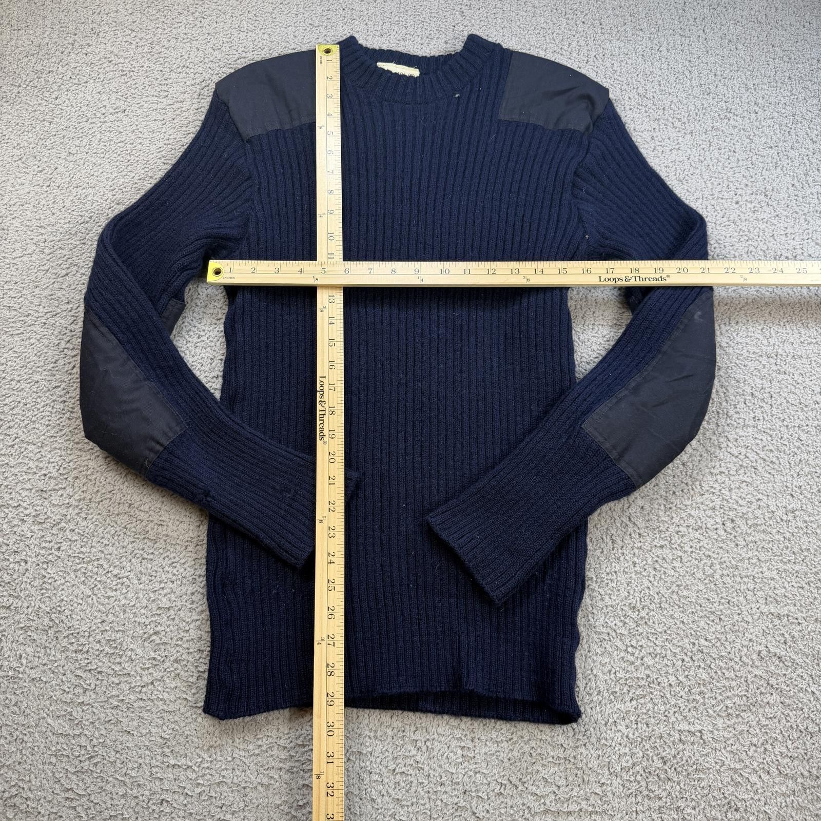 Other Vintage British Commando Wool Sweater Navy Military Ribbed Size S / US 4 / IT 40 - 3 Thumbnail