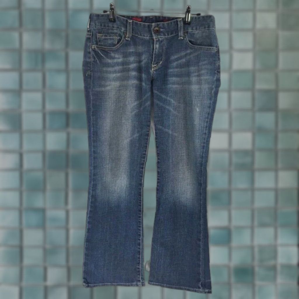Denime X2 Jeans Boot Cut Flare Denim Dark Wash Blue 32X28 Women 10 Denim Jeans 5-Pocket Zipper Button Mid Rise Regular Inseam 28 Pants Size 32" / US 10 / IT 46 - 1 Thumbnail