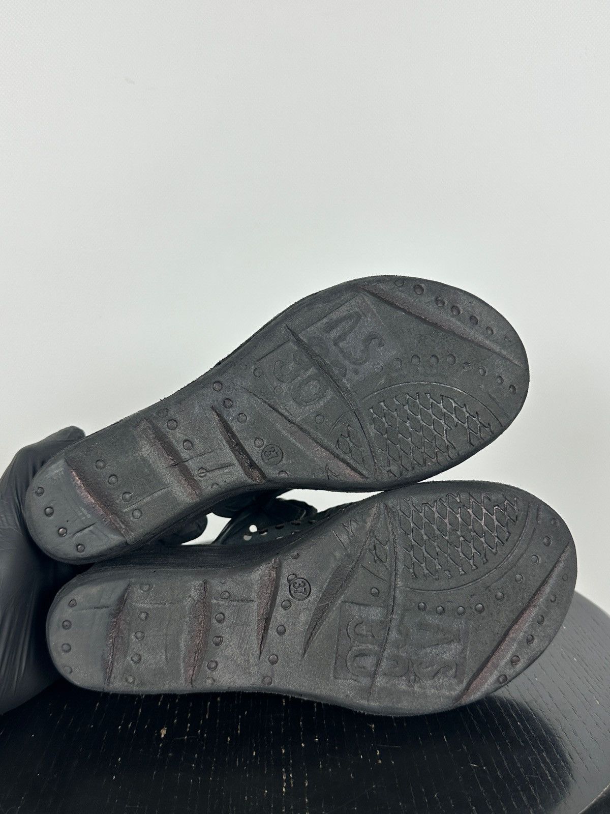 A.S.98 A.S.98 Black Perforated Leather Platform Slide Mules Sandals Size US 7 / IT 37 - 21 Thumbnail