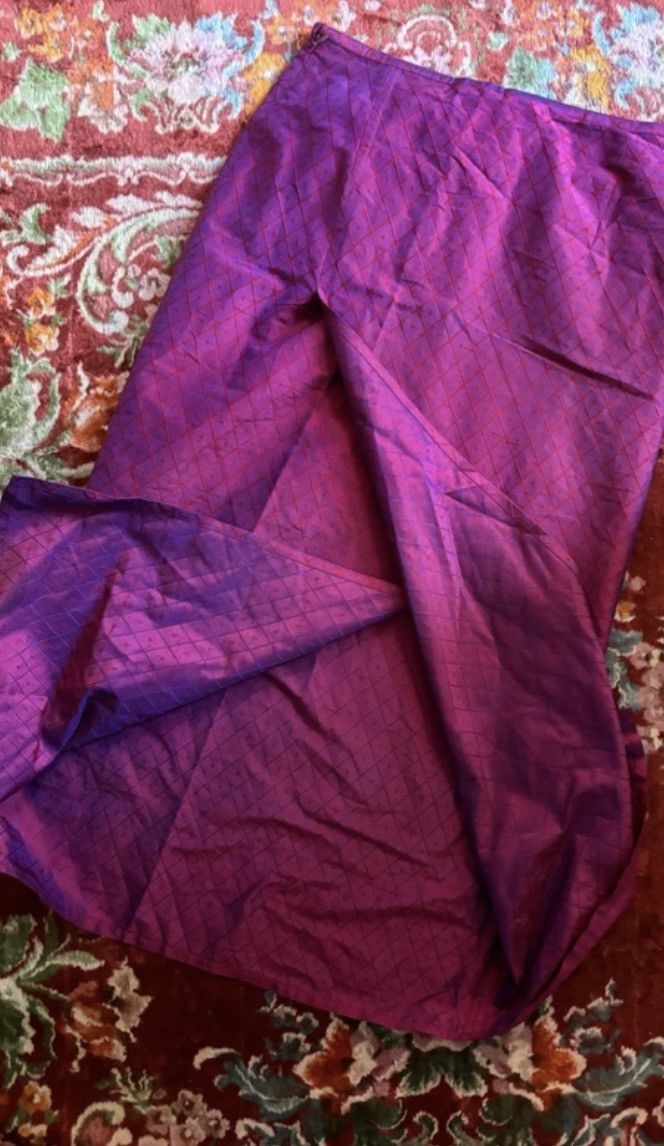 agnes b. ARCHIVAL Agnès b. Silk Wrap Midi Skirt - Red Embroidery RARE Size 28" / US 6 / IT 42 - 4 Thumbnail