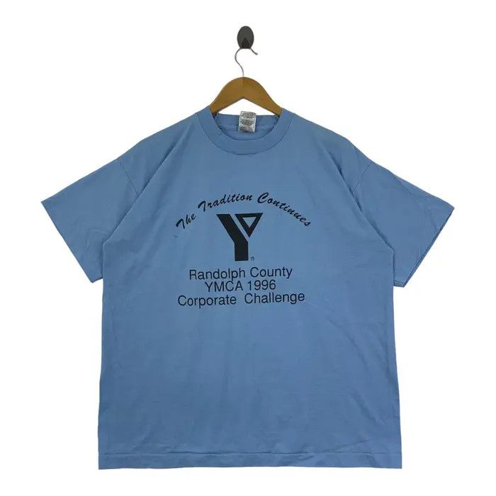 Fruit Of The Loom Vintage 1996 YMCA STALLION Randolph County Tee Shirt Size US XL / EU 56 / 4 - 1 Thumbnail