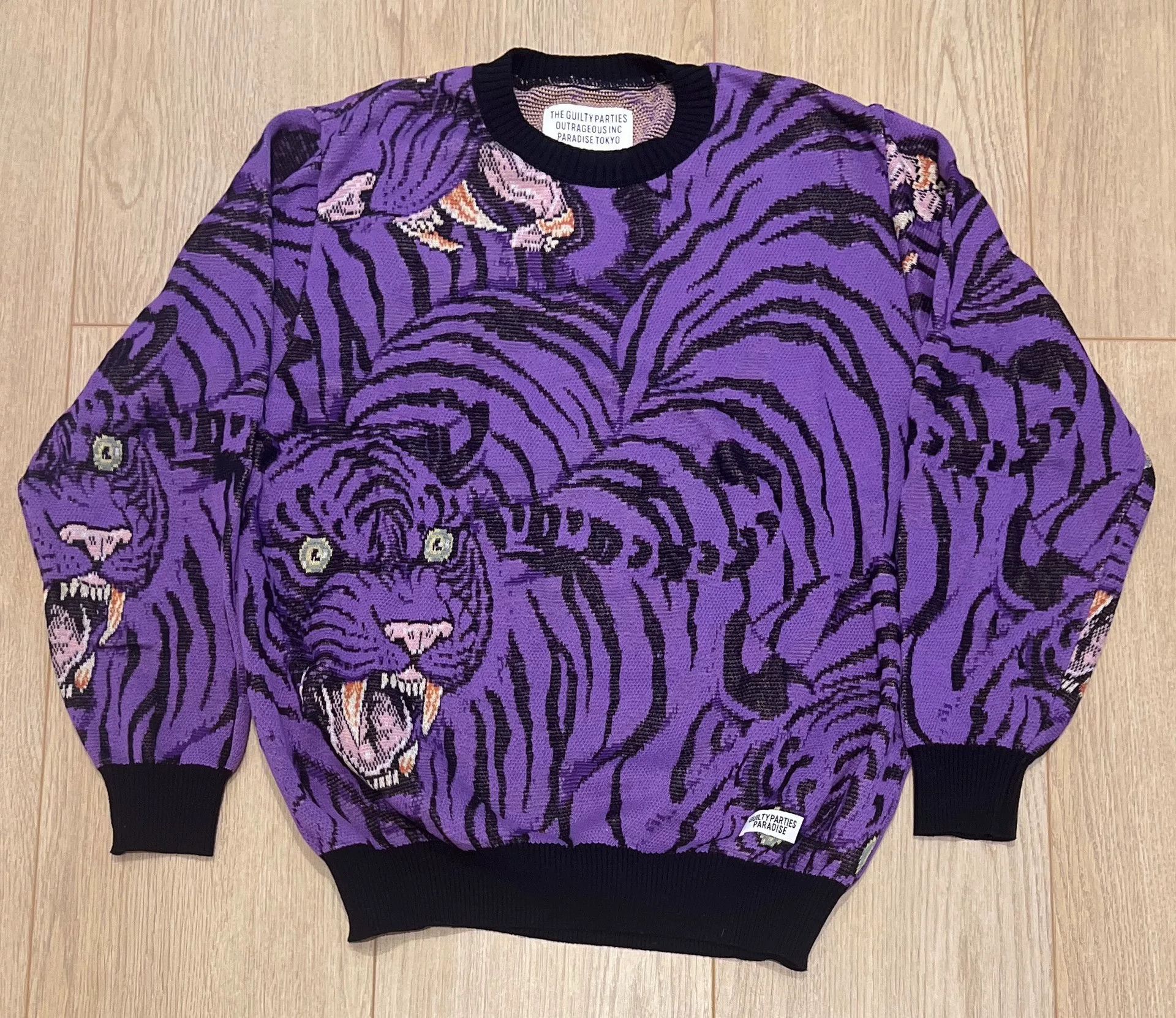 wackomaria GUILTY PARTIES モヘアニット Wacko Maria WackoMaria Guiltyparties Purple Tiger Knit Sweater
