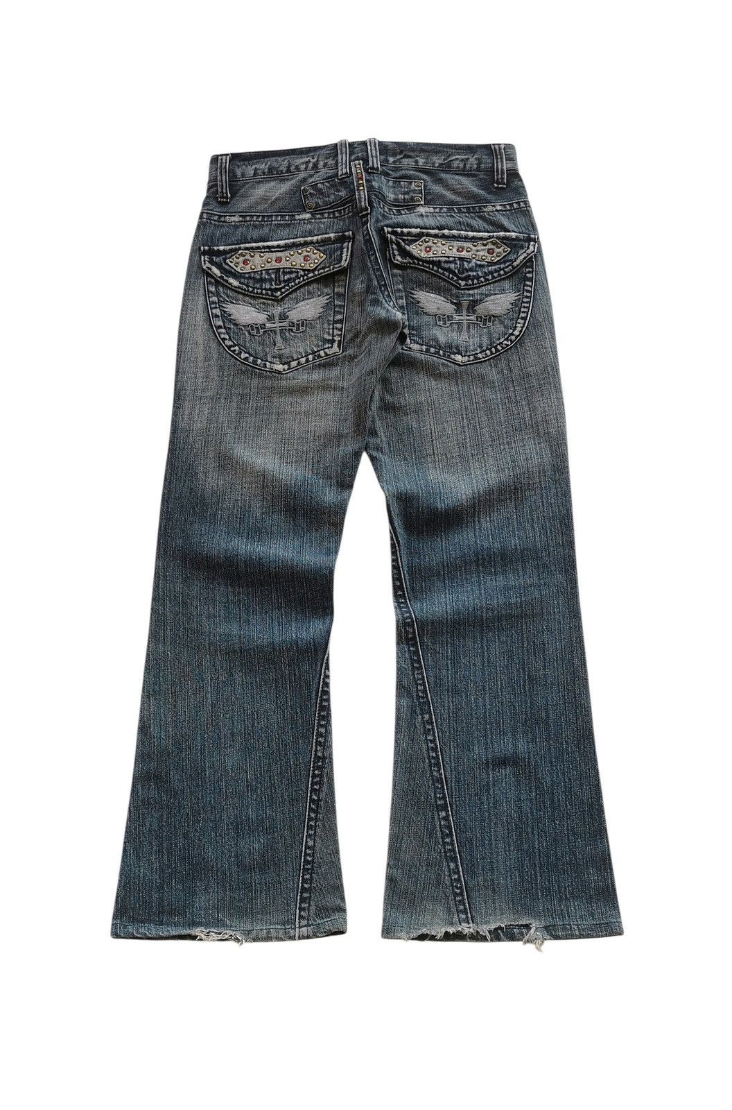 Japanese Brand Ultimax Bootcuts Studded Embroidery Pockets Jeans Size 32x31 Size US 32 / EU 48 - 4 Thumbnail