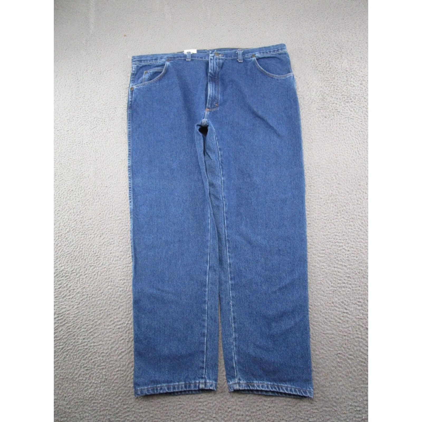 Wrangler VINTAGE Wrangler Jeans 44x30 USA 80s Band Biker Cars City College Cowboy Grunge Hip Hop Leather Logo 5-Pocket Straight Fit Medium Blue Size US 44 / EU 60 - 5 Thumbnail