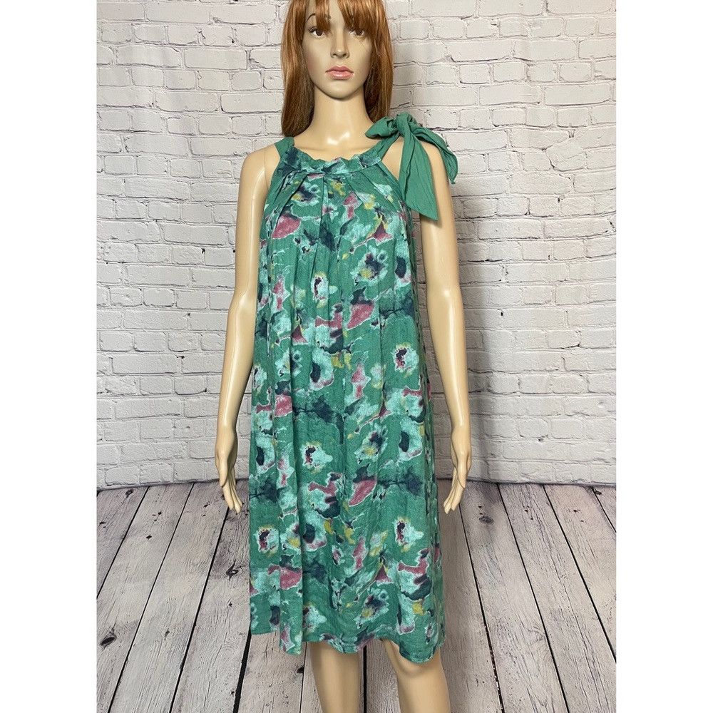NWT New Bellambra Linen Sleeveless Floral Dress Size M Made