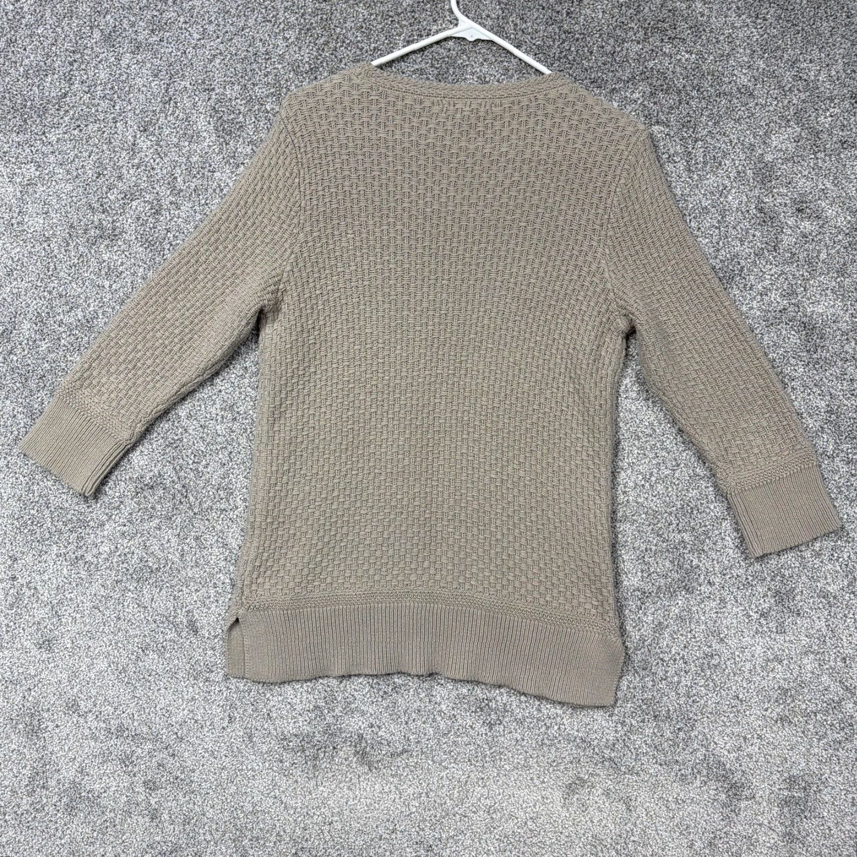 Vintage Preswick & Moore Sweater Womens L Beige Waffle Knit Crew Neck 3/4 Sleeve Casual Travel Knitwear | Fall Winter Spring Fashion Womens Size L / US 10 / IT 46 - 6 Thumbnail