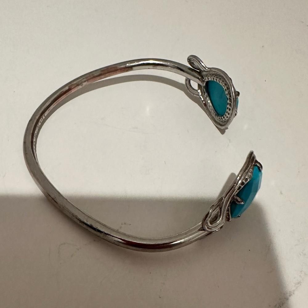 Kendra Scott Kendra Scott Andy Bracelet Turquoise Silver Pinch Cuff Size ONE SIZE - 6 Thumbnail