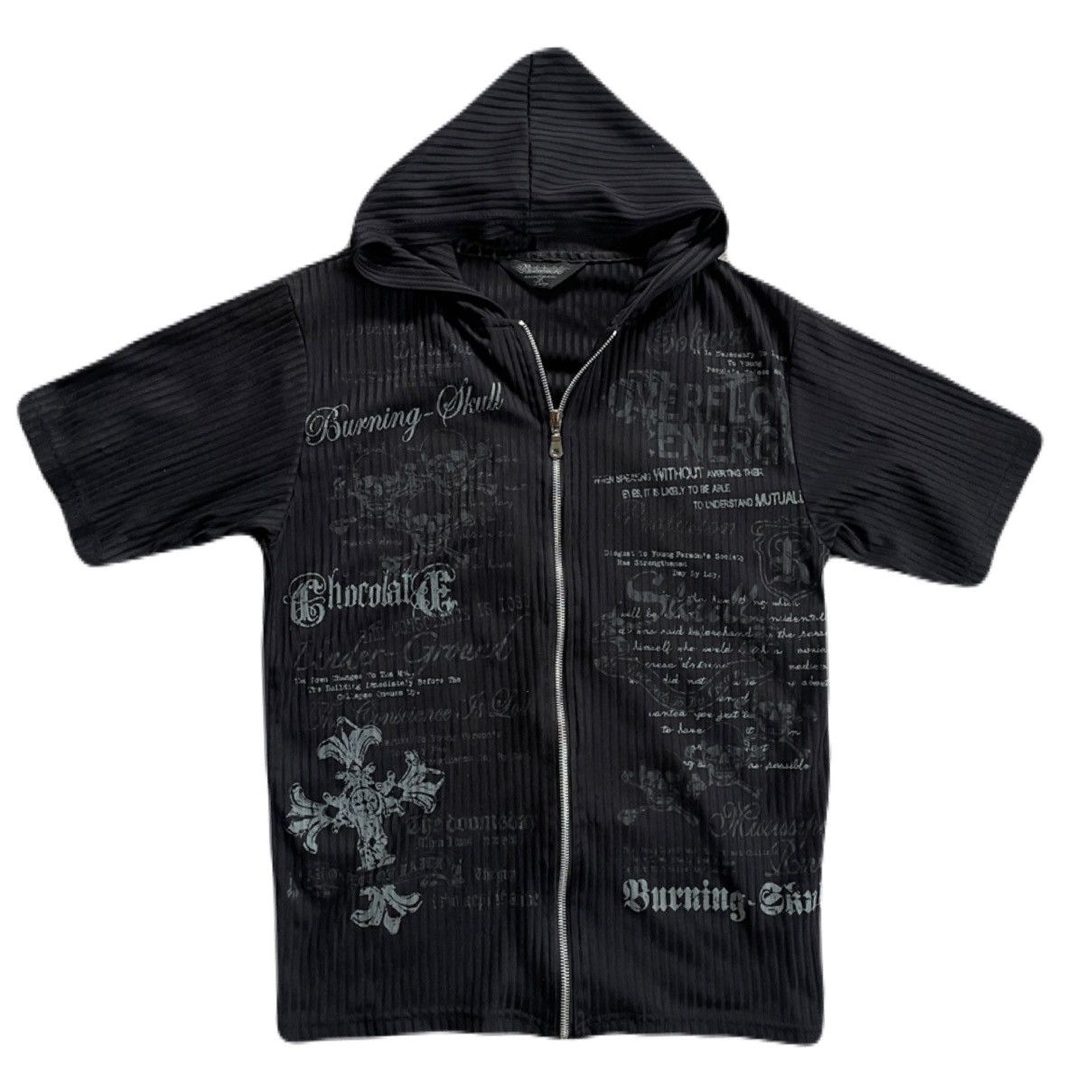 If Six Was Nine 2000s Japanese archive Vkei Cross Poem Short Sleeve Hoodie Size US S / EU 44-46 / 1 - 2 Thumbnail