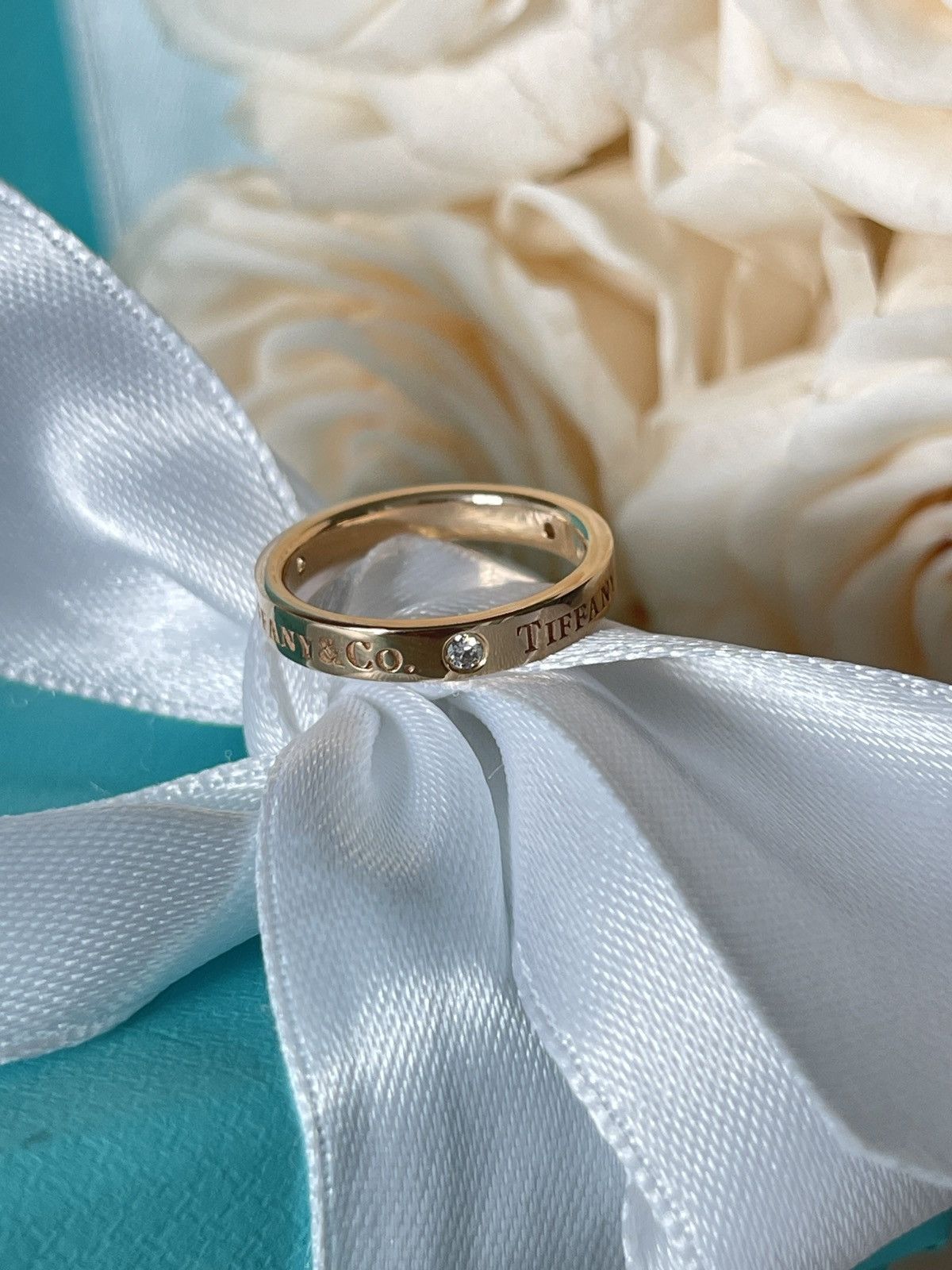 Tiffany & Co. Band Ring with Diamonds RG size 5 NEW $1850