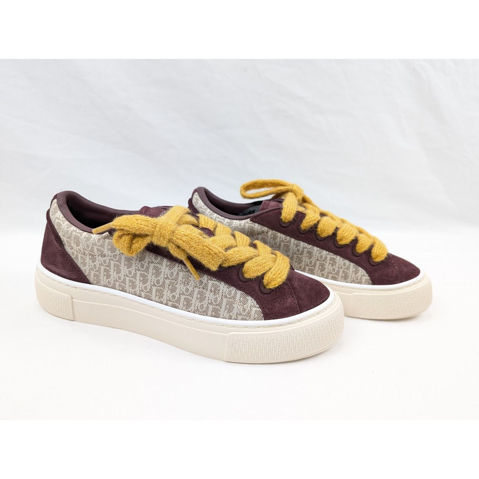 Dior o1rshd1 B33 Tennis Low-Top Sneakers in Violet/Beige Size US 8 / EU 41 - 11 Thumbnail