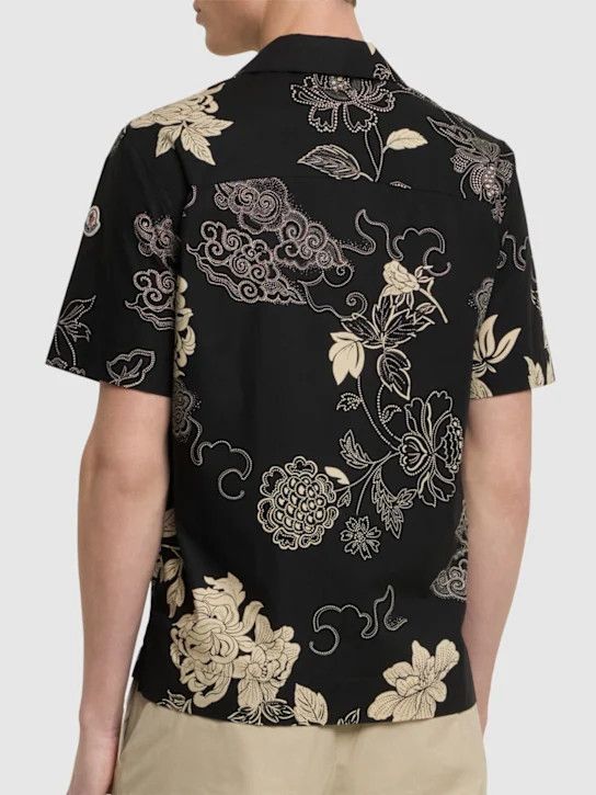 Moncler o1lsvrm0425 Floral Print Cotton Shirt in Black Size US L / EU 52-54 / 3 - 4 Thumbnail