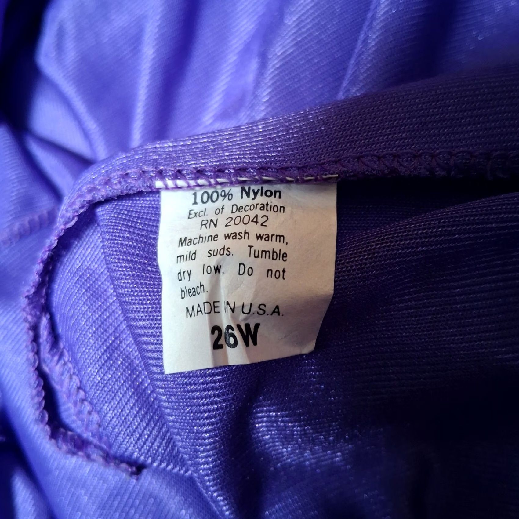 Vintage VINTAGE Smart Fit Purple Nightgown Maxi Nylon Lace Flutter USA Plus Size 26 W Womens Size ONE SIZE - 4 Thumbnail