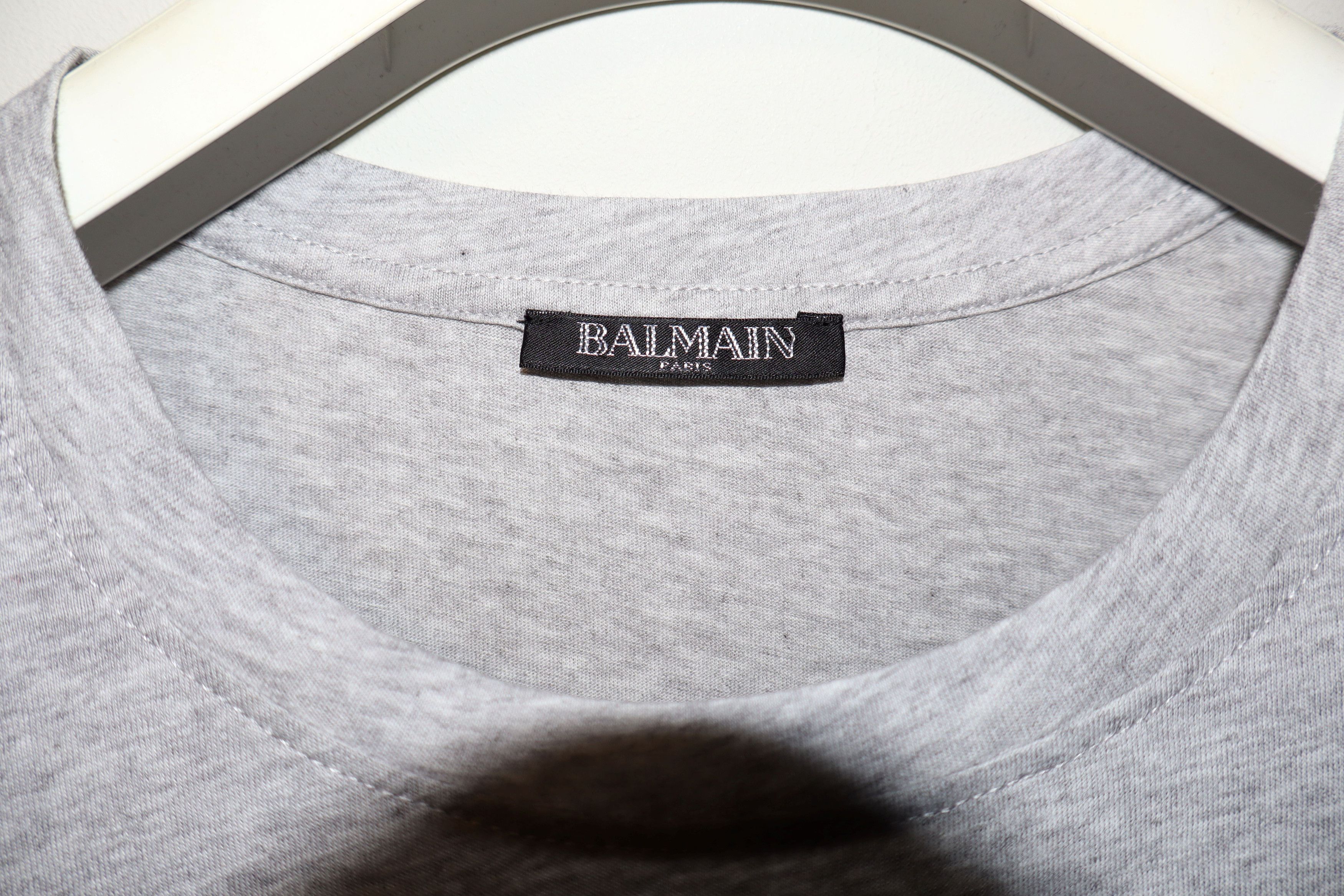 Balmain Silver logo print t-shirt Size US M / EU 48-50 / 2 - 6 Thumbnail