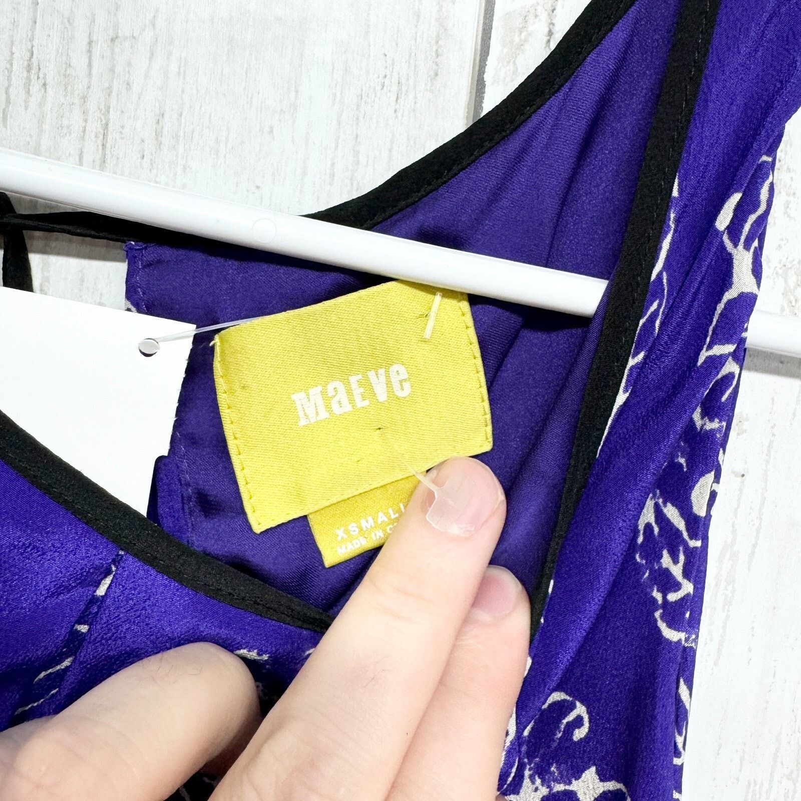 Anthropologie MaeveXS Silk Purple Floral Petal Stamp Shift Pleated Pockets Size XS / US 0-2 / IT 36-38 - 2 Thumbnail