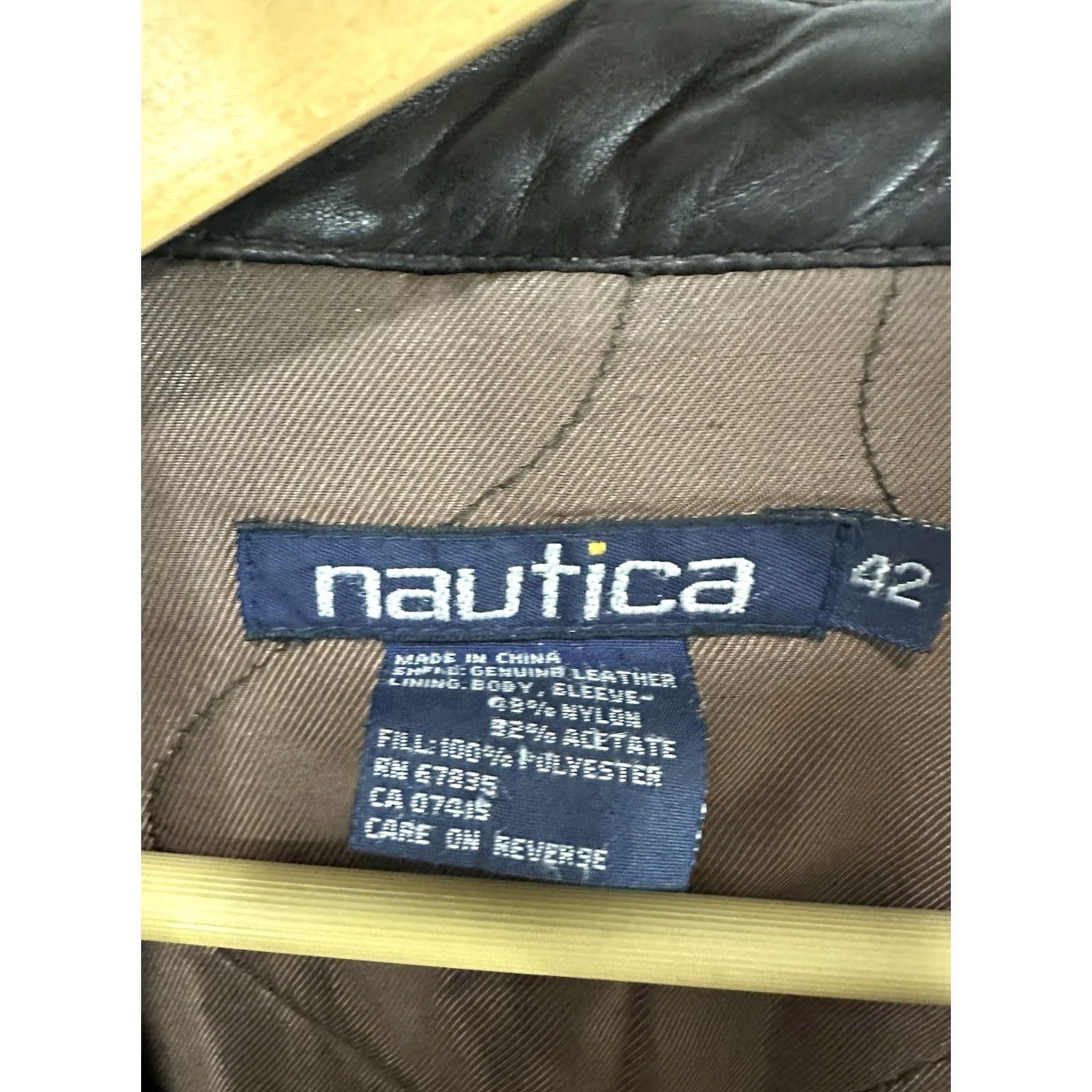 Nautica VTG Nautica Men's Bomber Jacket Leather Brown Size 42 Size US XS / EU 42 / 0 - 3 Thumbnail
