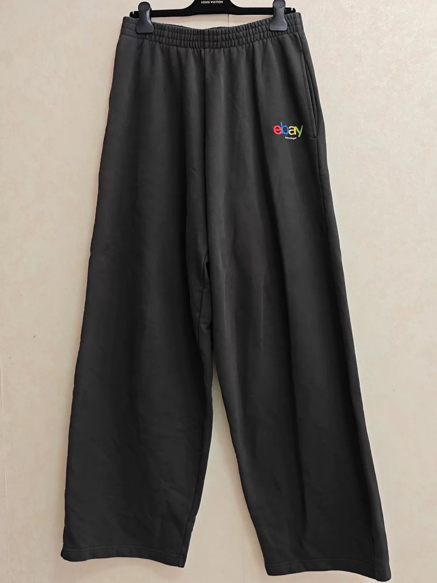 Balenciaga Balenciaga eBay Flocked Logo Black Sweatpants Size US 32 / EU 48 - 1 Thumbnail
