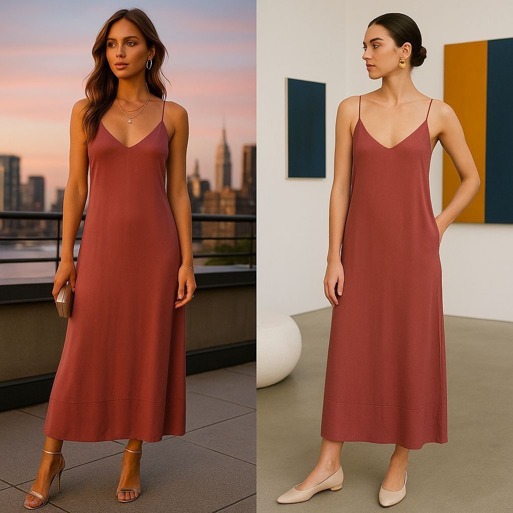 Other Woman's Rayon Slip Dress S – Soft Rose Minimalist Lounge Lay Size S / US 4 / IT 40 - 1 Thumbnail