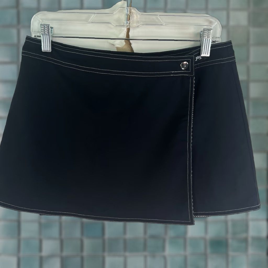 Vintage VINTAGE JAG Active Performance Women's Mini Skirt SZ L 32 Black/White Check Stretch Casual Summer Sports Size 36" / US 14 / IT 50 - 1 Thumbnail